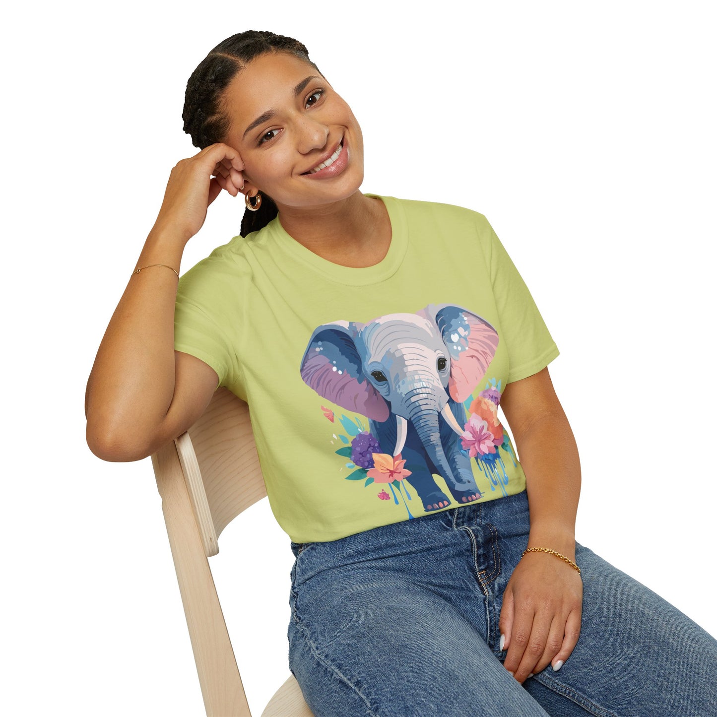 Elephant Shirt, T Shirt with Elephant, Elephant on T Shirt, T Shirt with Animation, Animals Tee Shirt