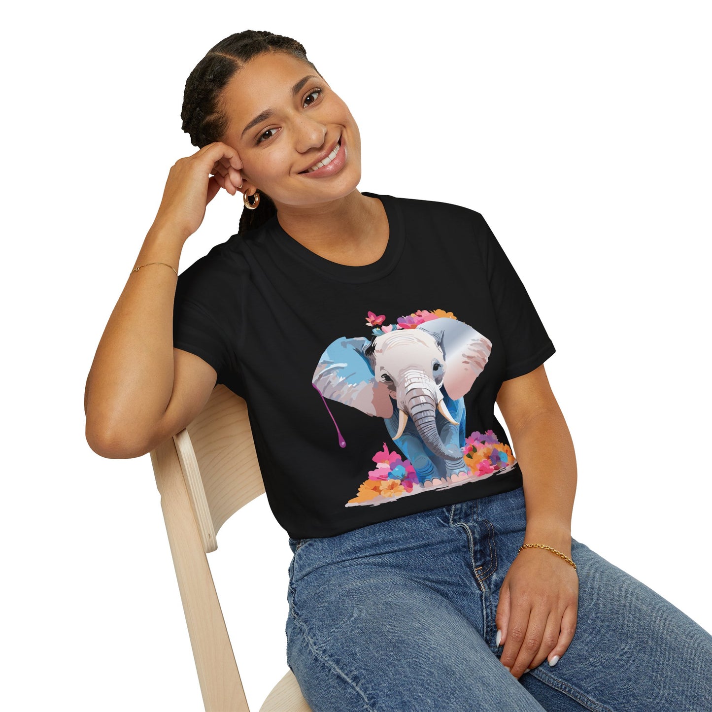 Elephant Shirt, T Shirt with Elephant, Elephant on T Shirt, T Shirt with Animation, Animals Tee Shirt