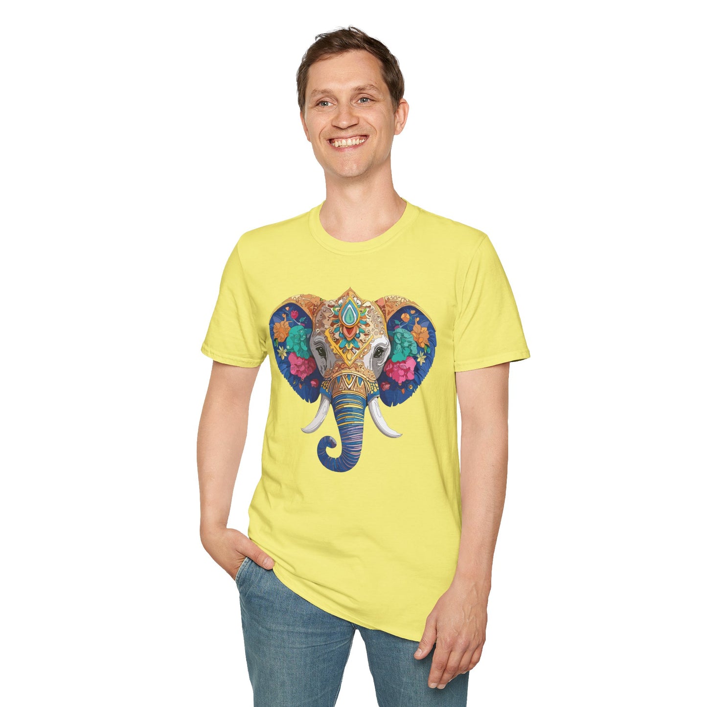 Elephant Graphic Unisex Softstyle 100 Cotton T-Shirt with Animal Design Artwork 9
