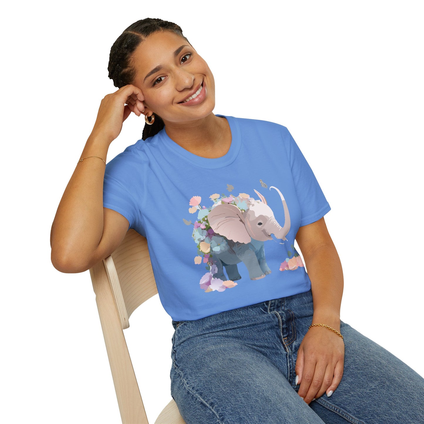 Elephant Shirt, T Shirt with Elephant, Elephant on T Shirt, T Shirt with Animation, Animals Tee Shirt
