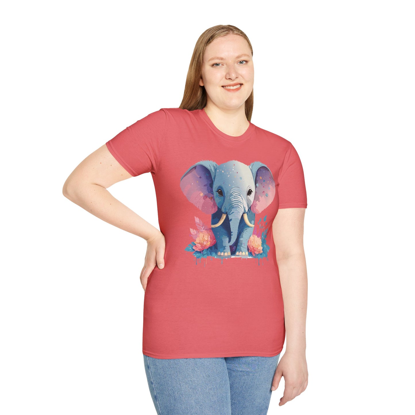 Elephant Shirt, T Shirt with Elephant, Elephant on T Shirt, T Shirt with Animation, Animals Tee Shirt