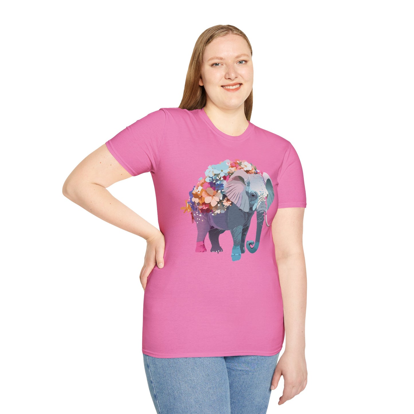 Elephant Shirt, T Shirt with Elephant, Elephant on T Shirt, T Shirt with Animation, Animals Tee Shirt