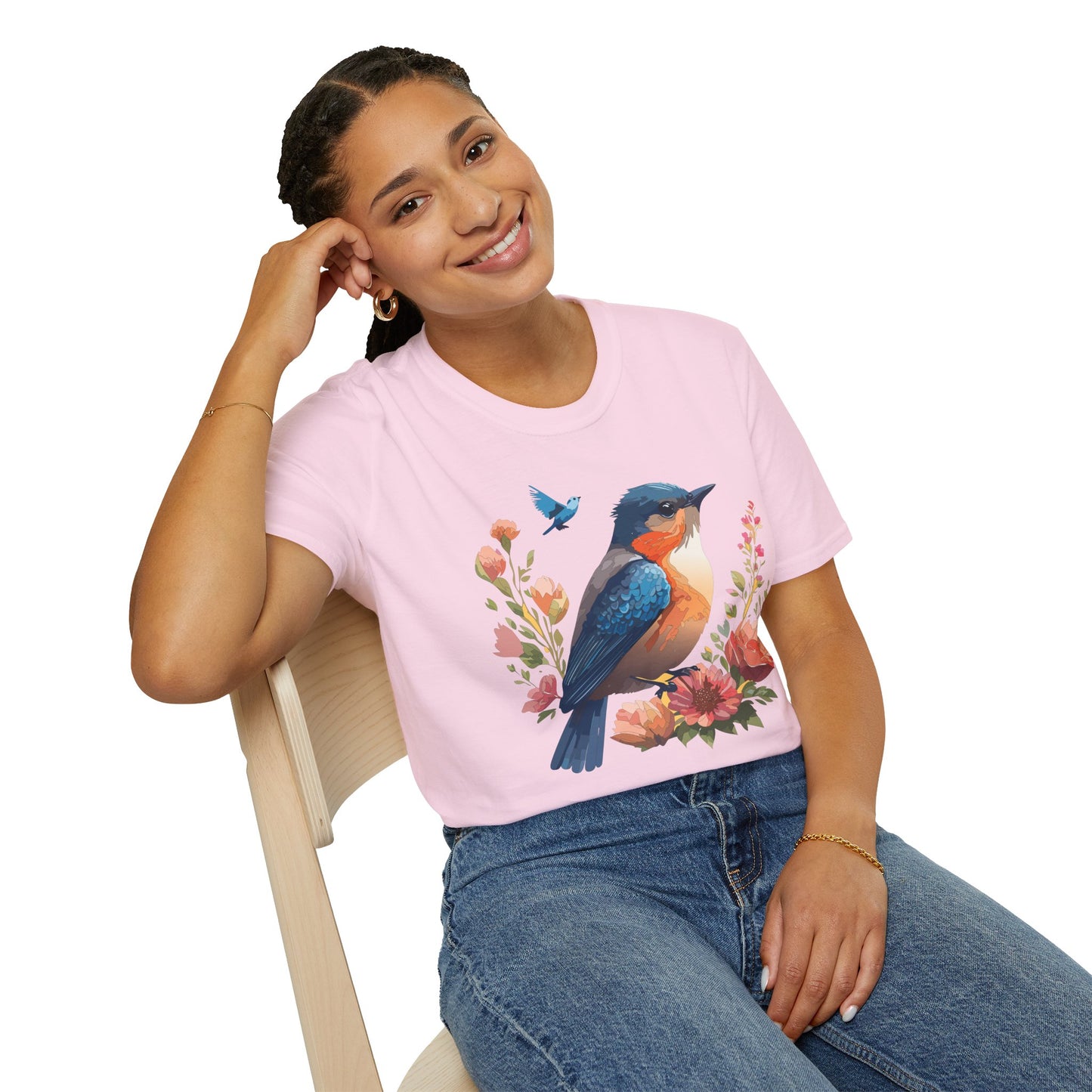 Bird T-Shirt, Floral Bird T Shirt, Shirt with Bird, Shirt with Animal