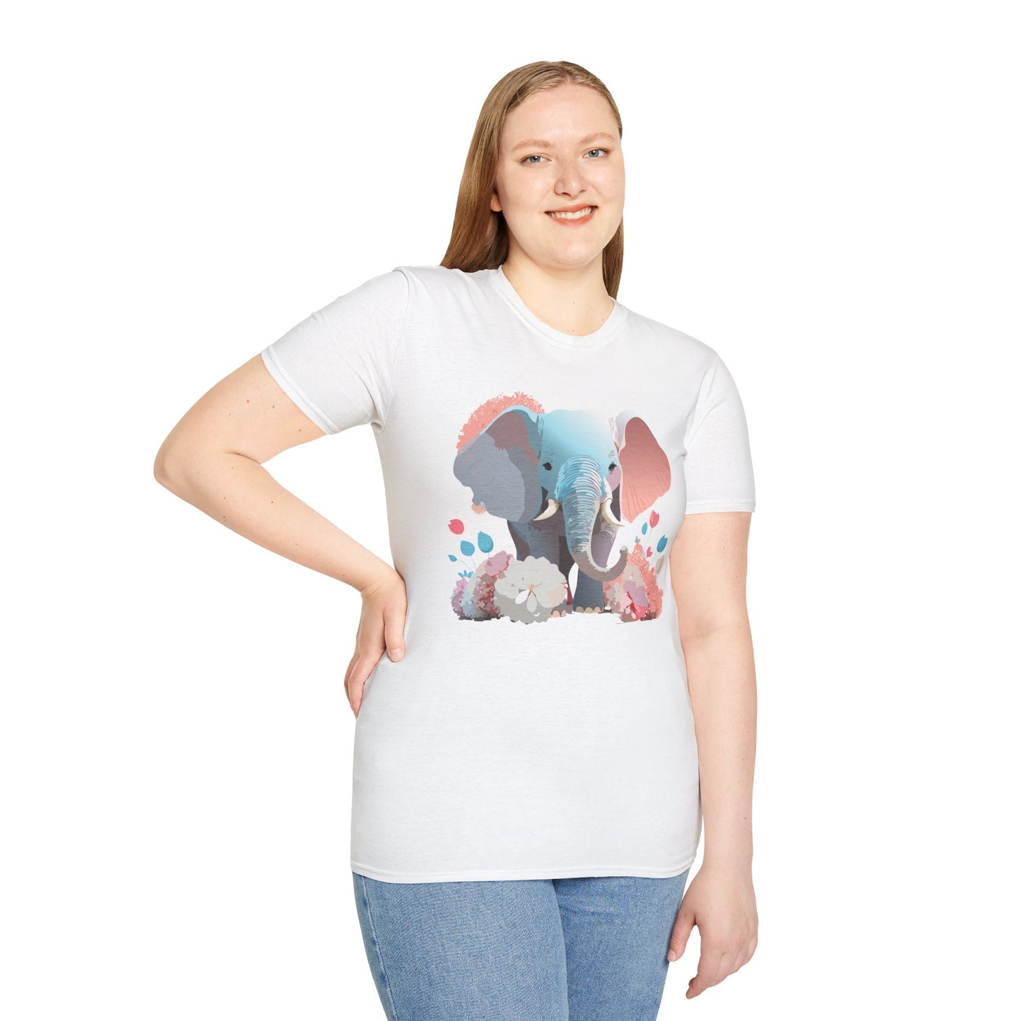 Elephant Shirt, T Shirt with Elephant, Elephant on T Shirt, T Shirt with Animation, Animals Tee Shirt