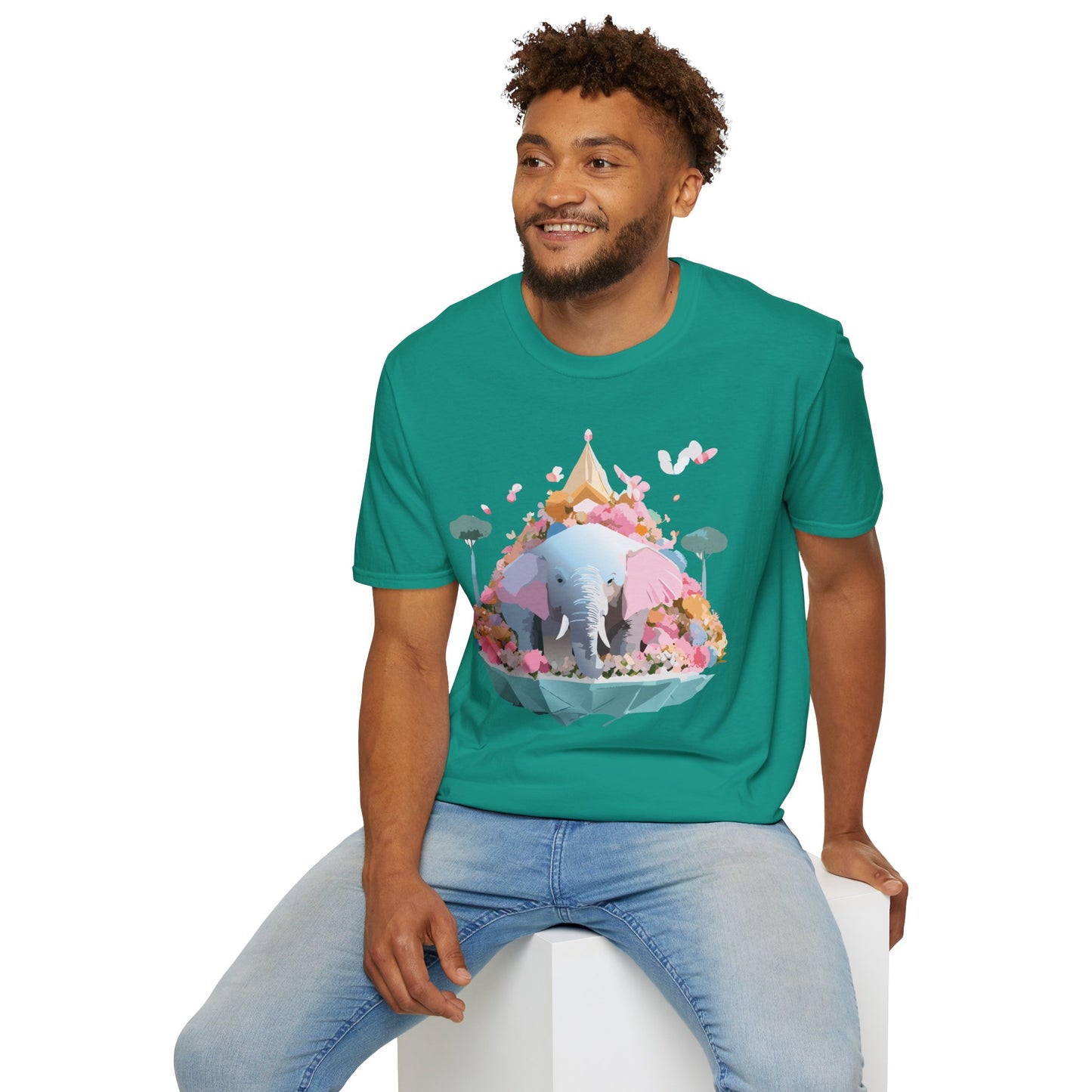 Elephant Shirt, T Shirt with Elephant, Elephant on T Shirt, T Shirt with Animation, Animals Tee Shirt