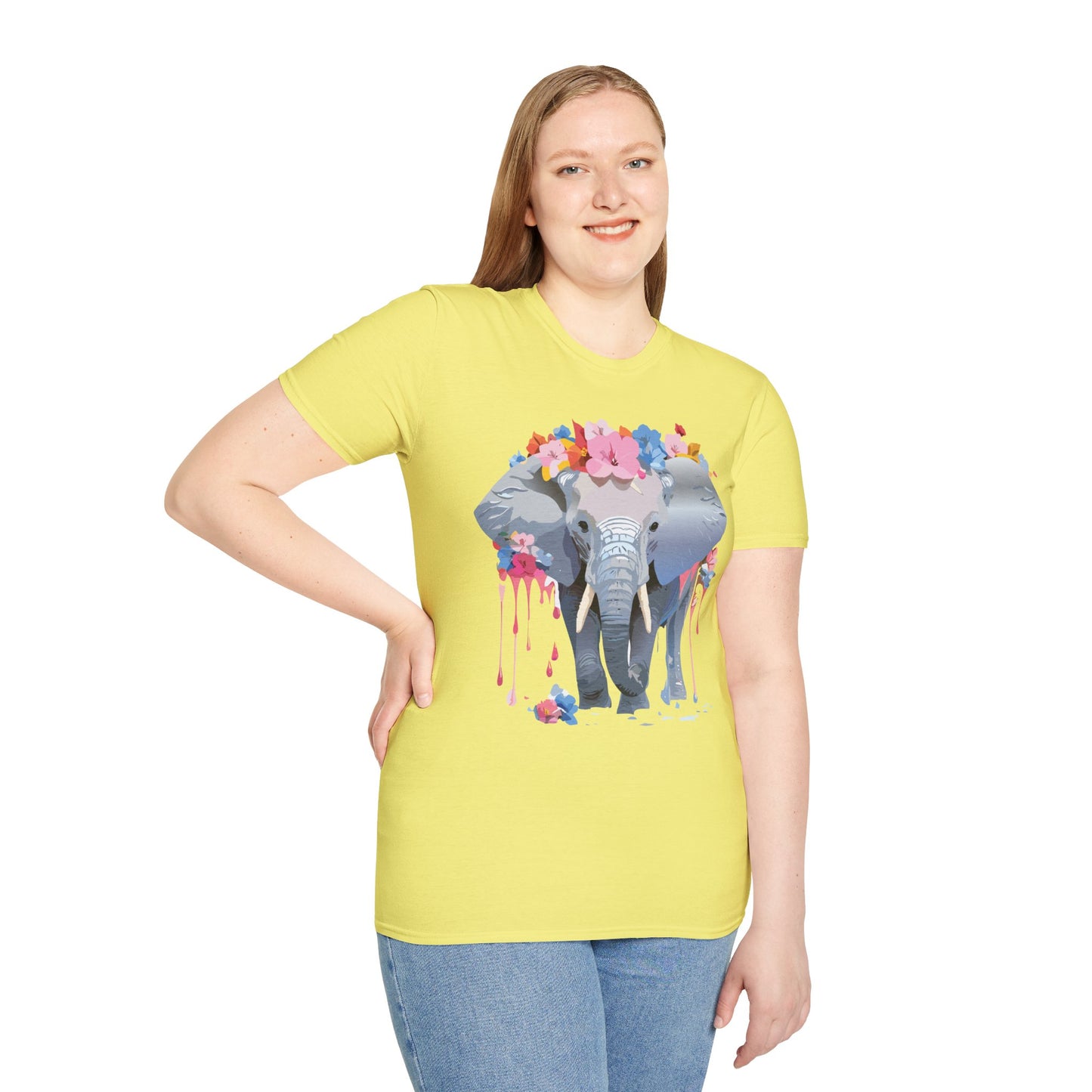 Elephant Shirt, T Shirt with Elephant, Elephant on T Shirt, T Shirt with Animation, Animals Tee Shirt