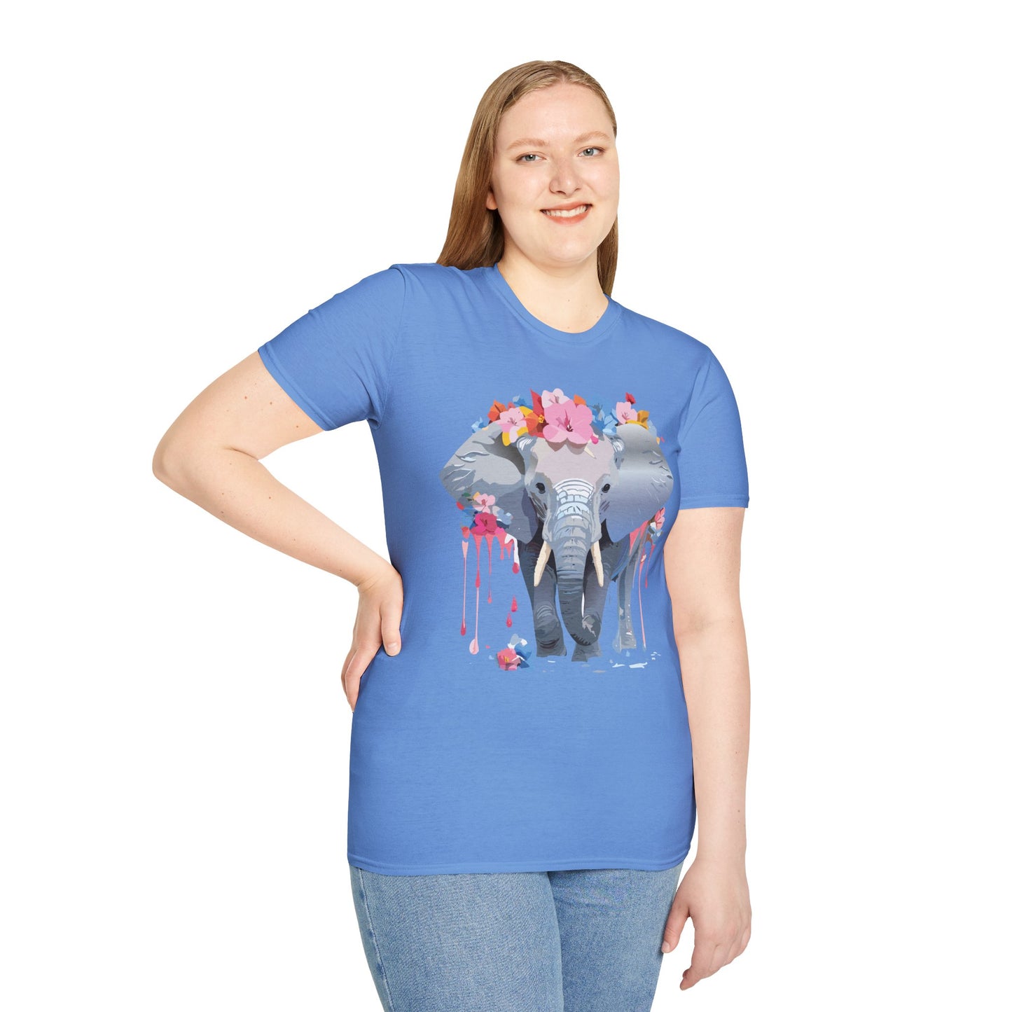 Elephant Shirt, T Shirt with Elephant, Elephant on T Shirt, T Shirt with Animation, Animals Tee Shirt