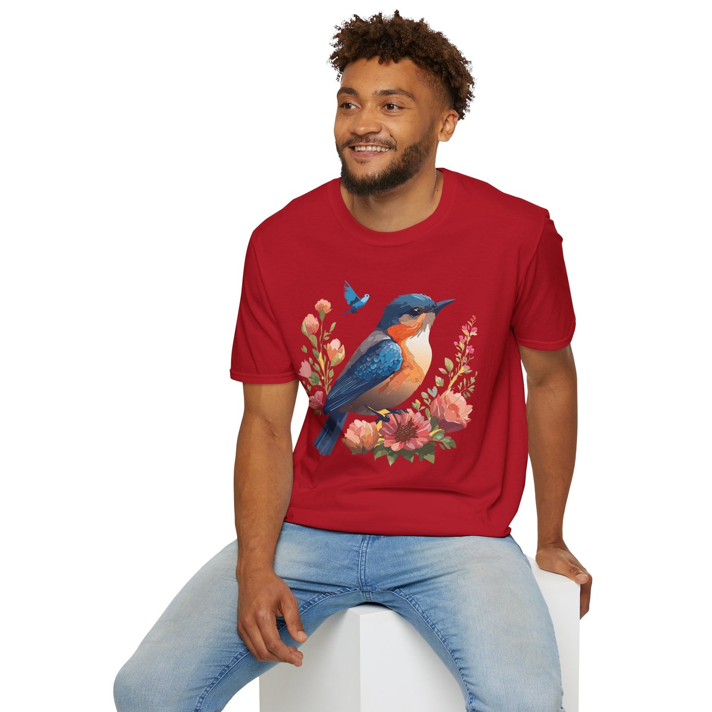 Bird T-Shirt, Floral Bird T Shirt, Shirt with Bird, Shirt with Animal