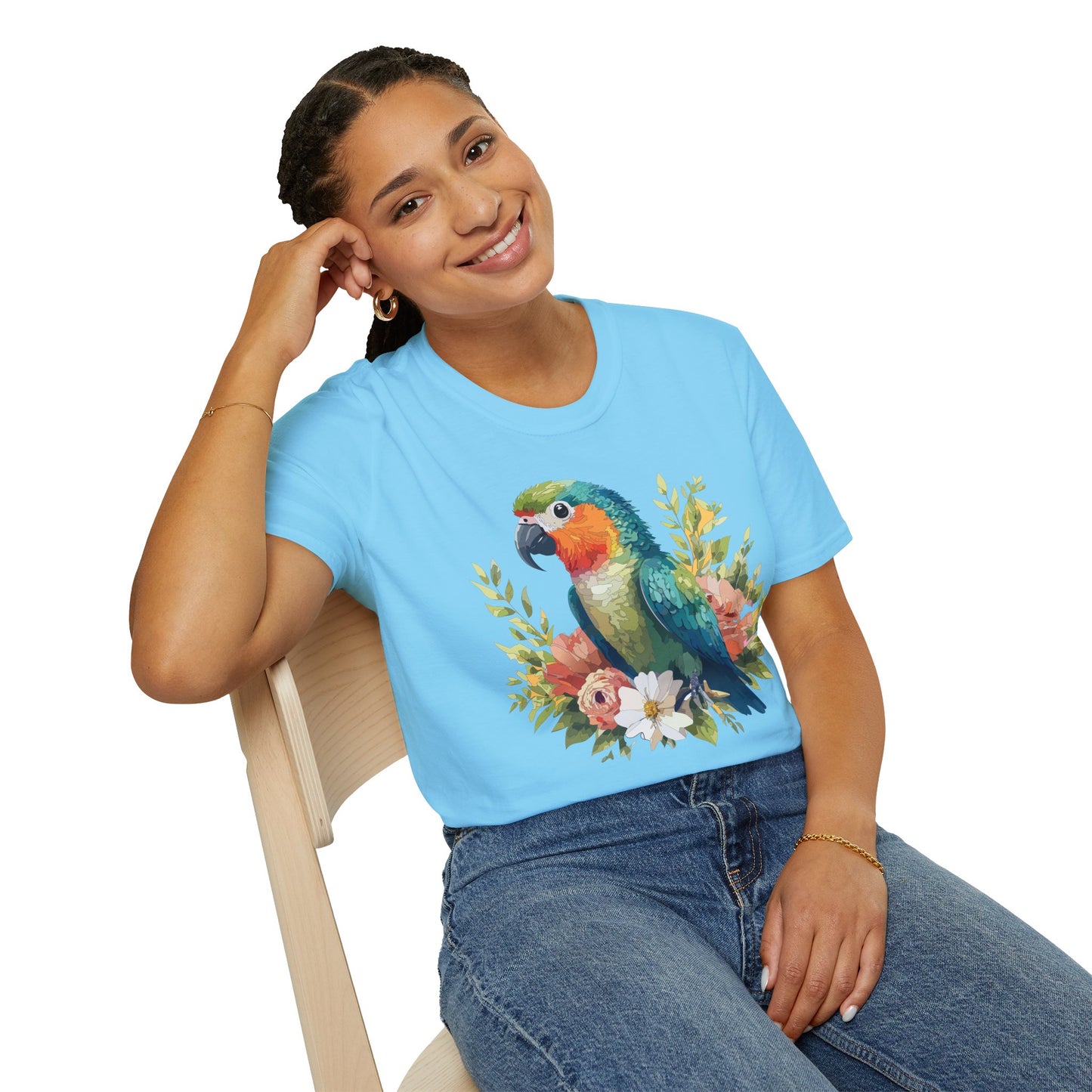 Bird T-Shirt, Floral Bird T Shirt, Shirt with Bird, Shirt with Animal