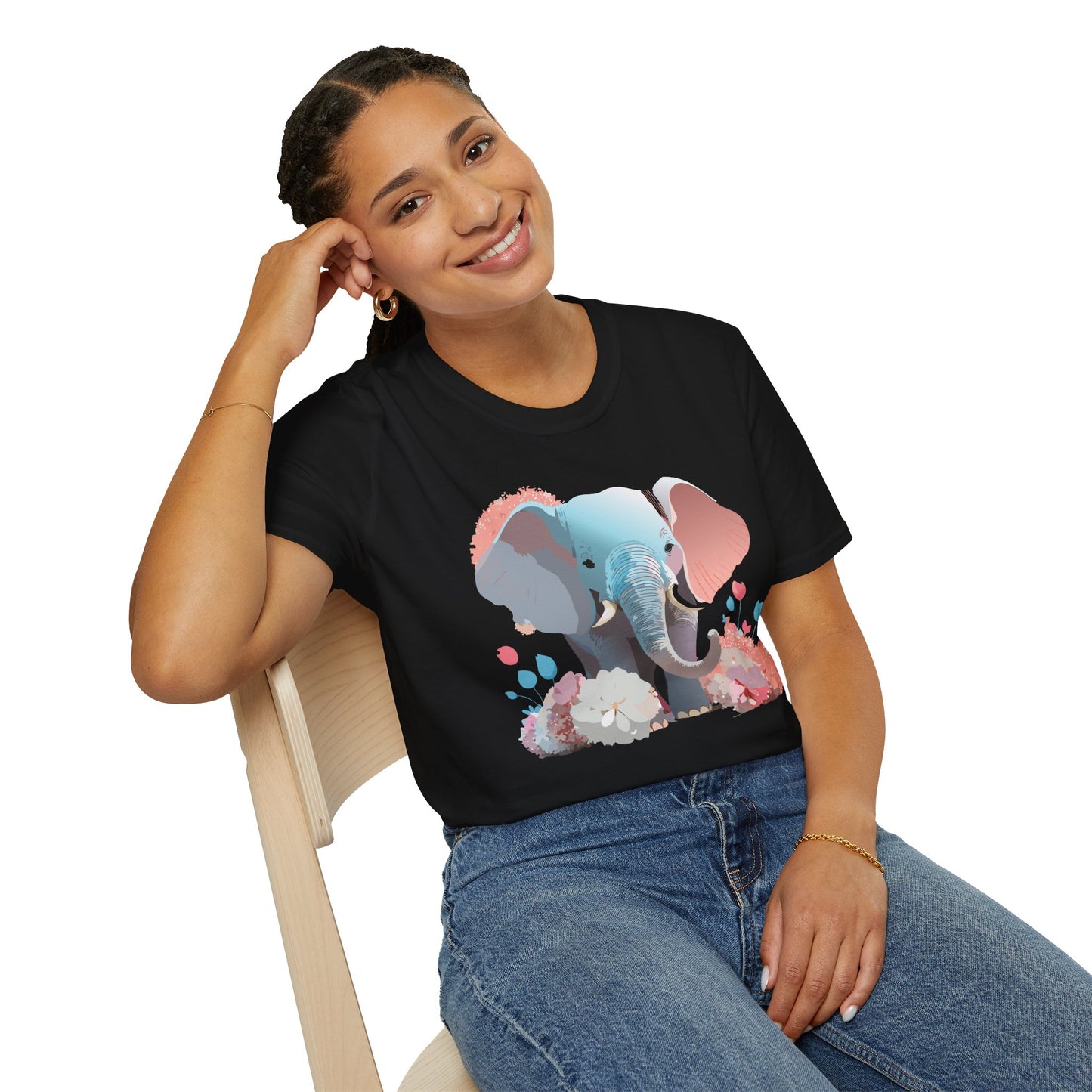 Elephant Shirt, T Shirt with Elephant, Elephant on T Shirt, T Shirt with Animation, Animals Tee Shirt