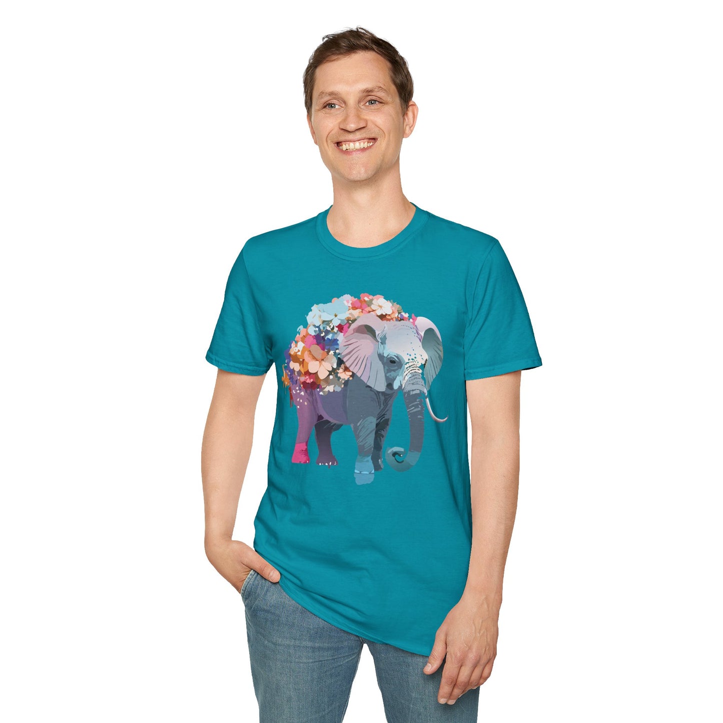 Elephant Shirt, T Shirt with Elephant, Elephant on T Shirt, T Shirt with Animation, Animals Tee Shirt