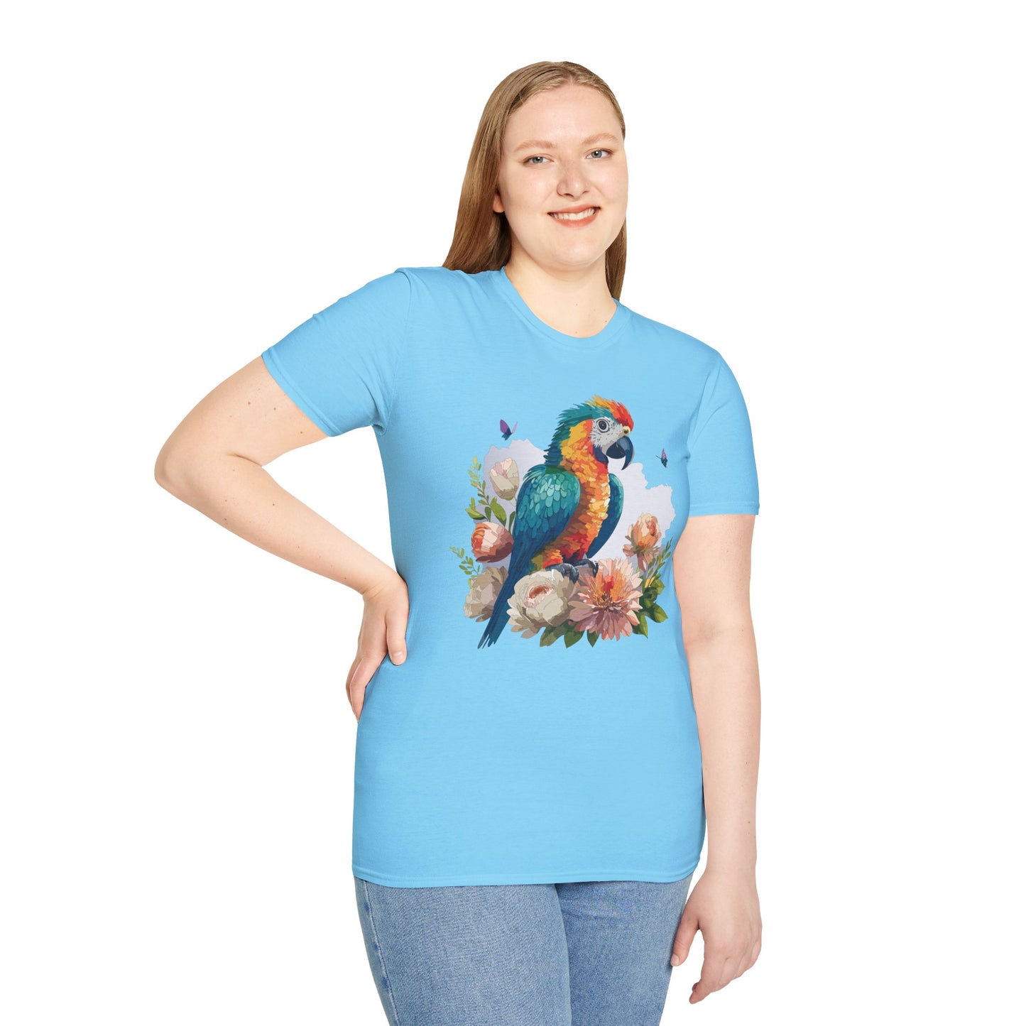 Bird T-Shirt, Floral Bird T Shirt, Shirt with Bird, Shirt with Animal