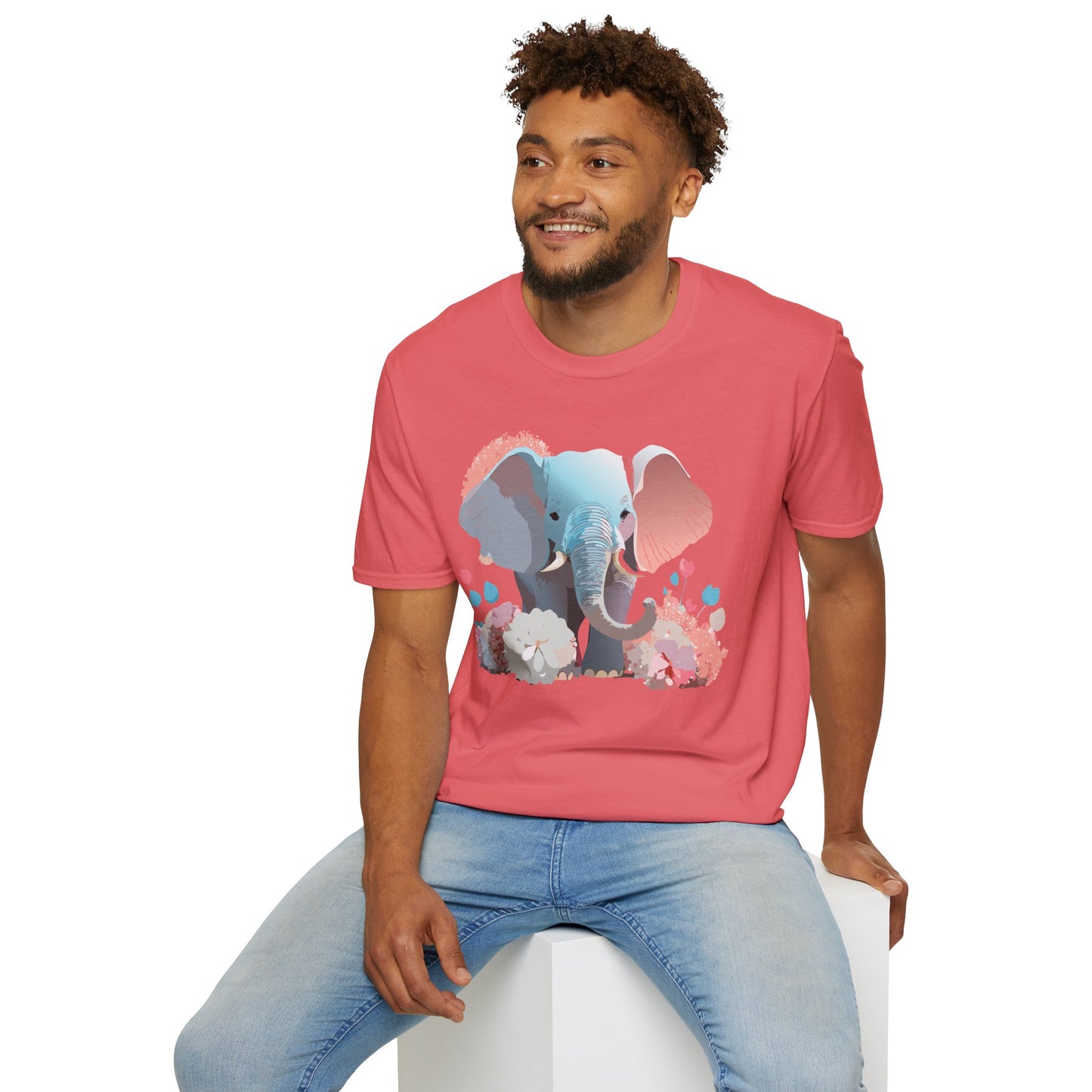 Elephant Shirt, T Shirt with Elephant, Elephant on T Shirt, T Shirt with Animation, Animals Tee Shirt