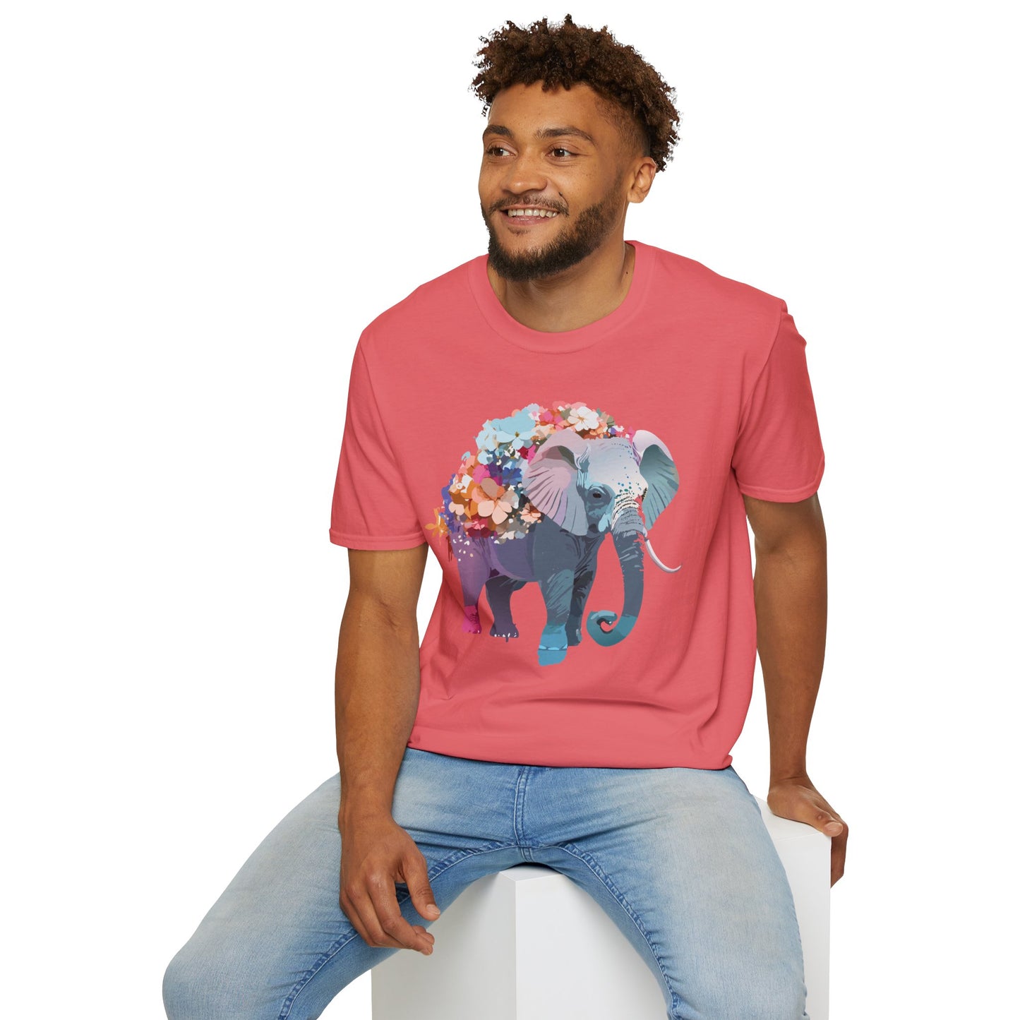Elephant Shirt, T Shirt with Elephant, Elephant on T Shirt, T Shirt with Animation, Animals Tee Shirt