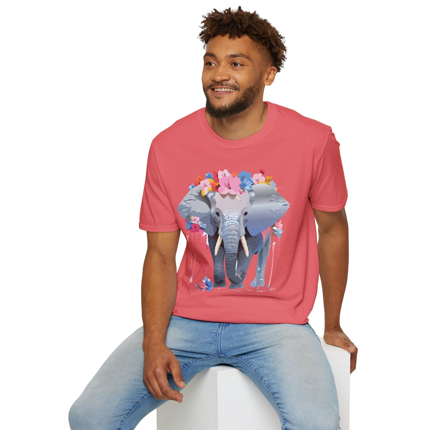 Elephant Shirt, T Shirt with Elephant, Elephant on T Shirt, T Shirt with Animation, Animals Tee Shirt