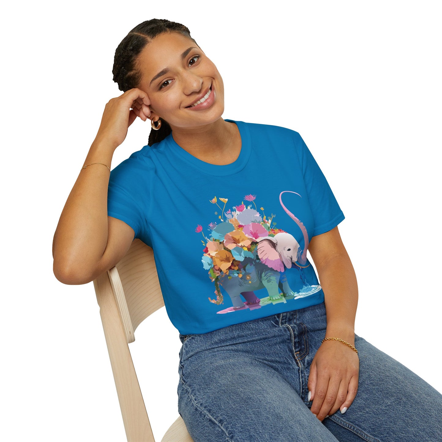 Elephant Shirt, T Shirt with Elephant, Elephant on T Shirt, T Shirt with Animation, Animals Tee Shirt