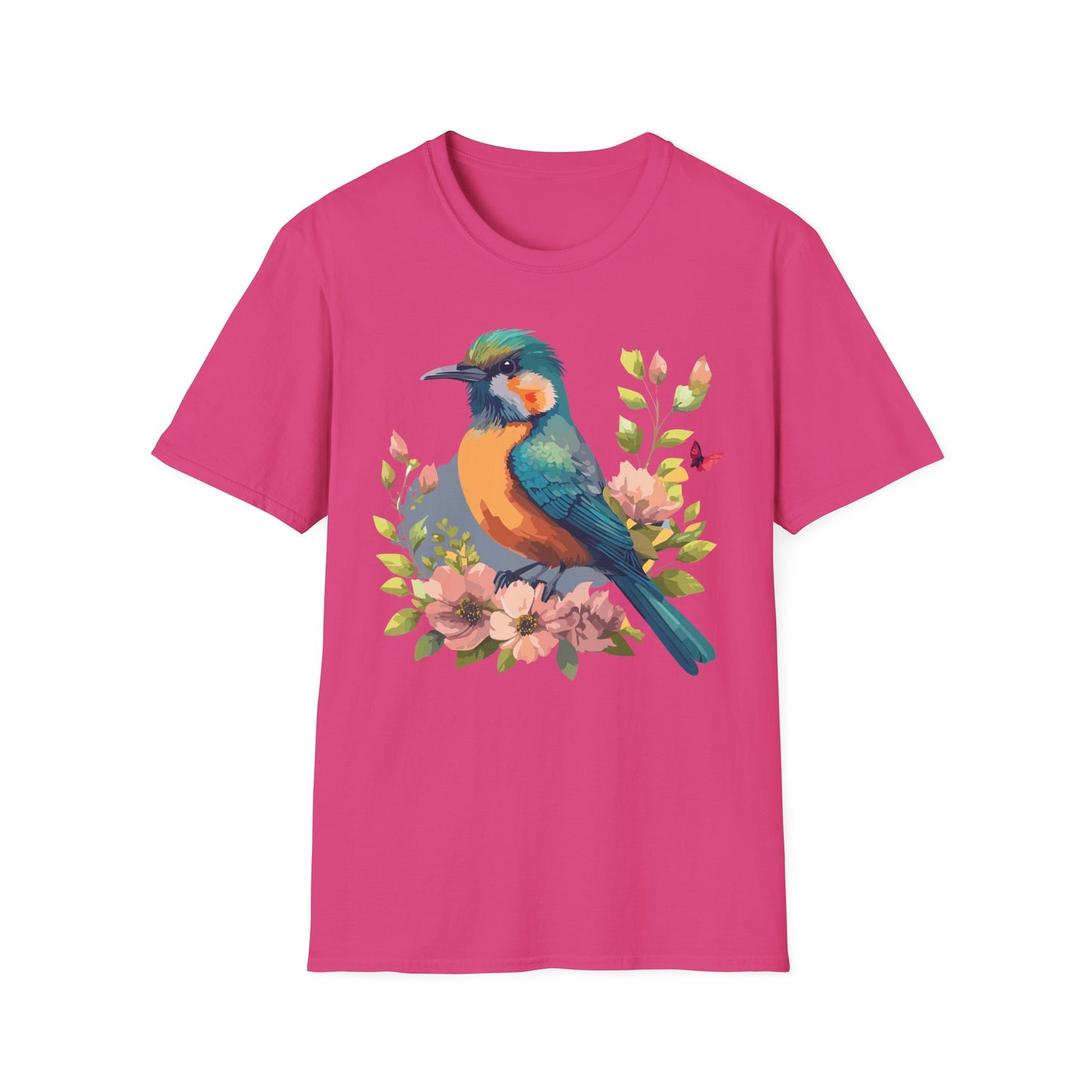 Bird T-Shirt, Floral Bird T Shirt, Shirt with Bird, Shirt with Animal