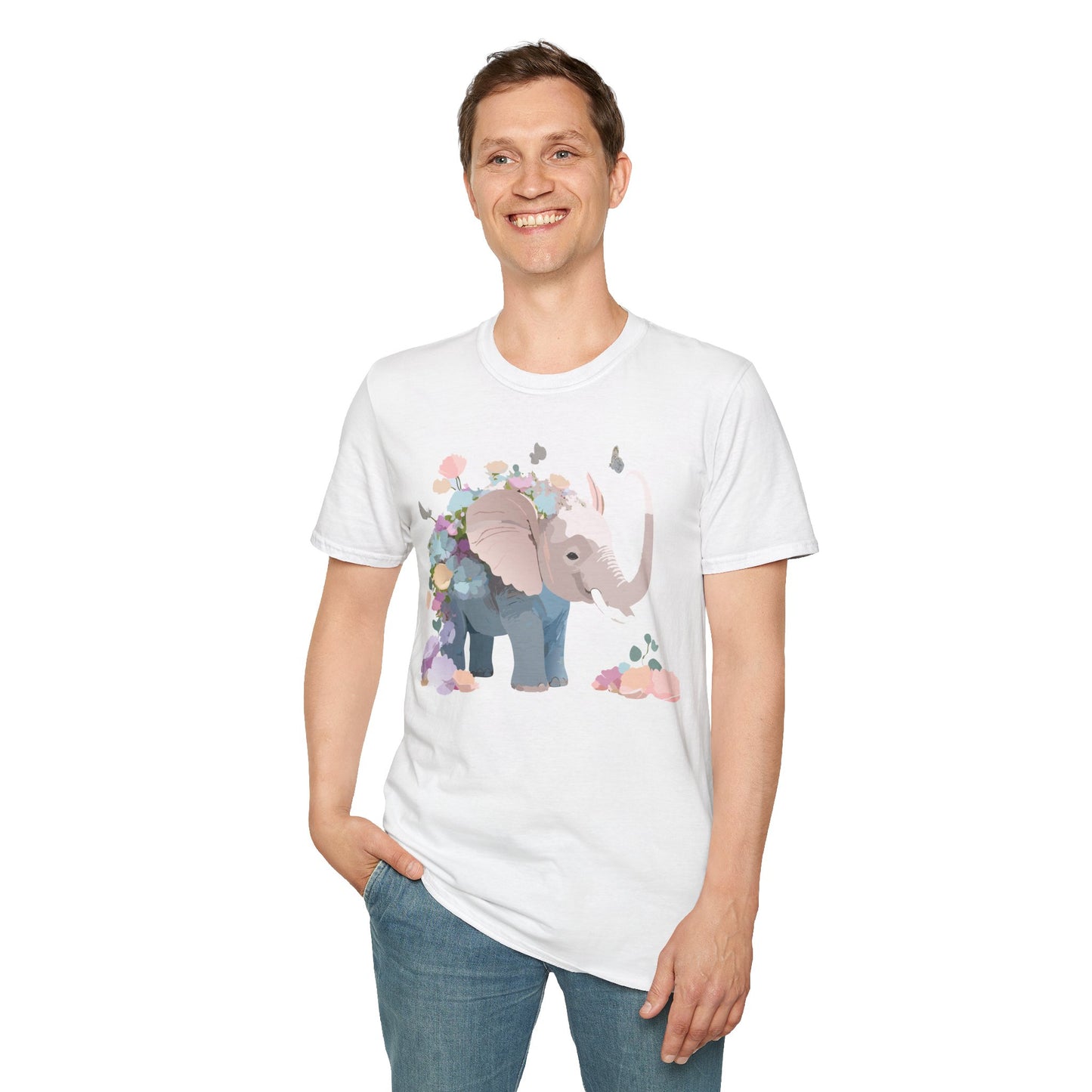 Elephant Shirt, T Shirt with Elephant, Elephant on T Shirt, T Shirt with Animation, Animals Tee Shirt