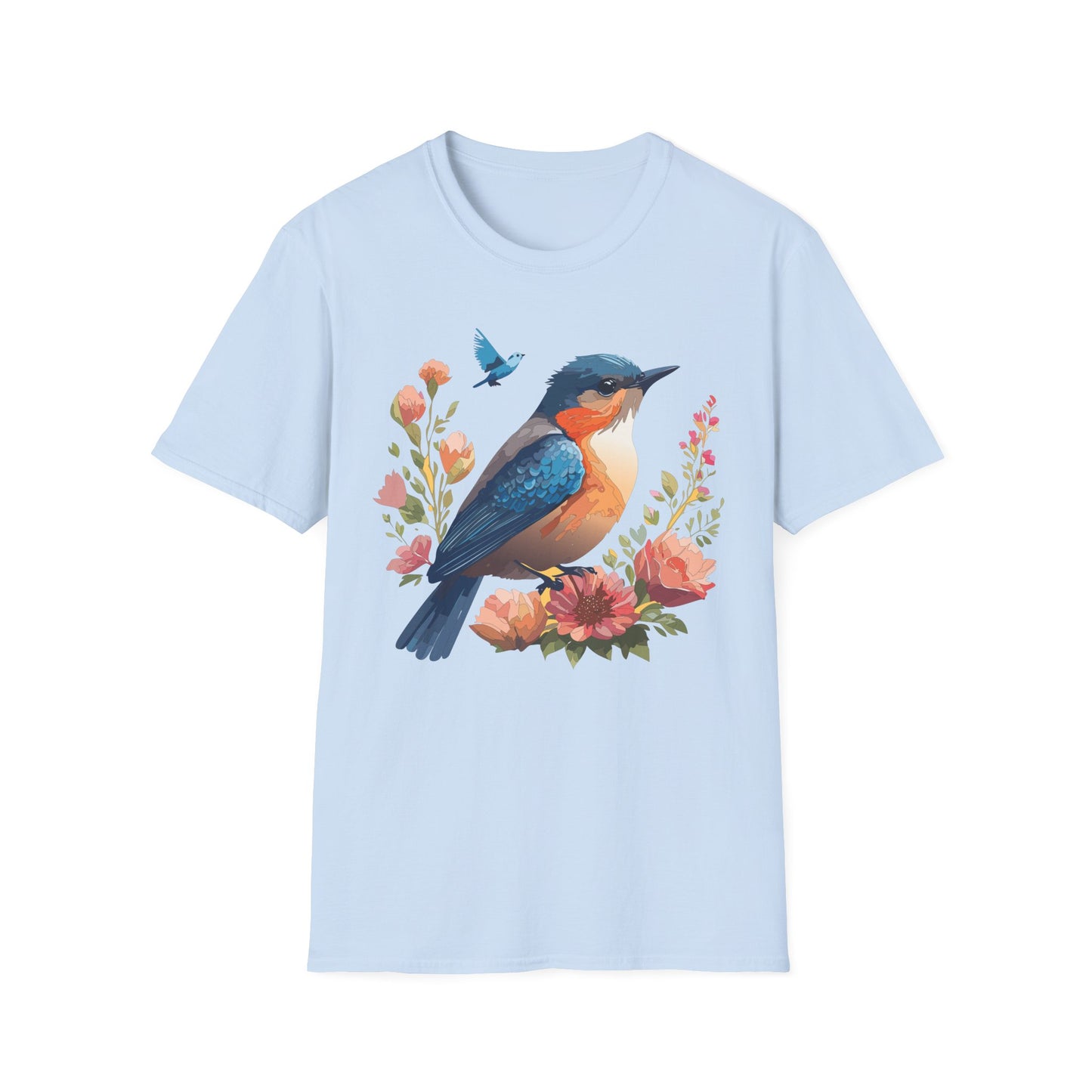 Bird T-Shirt, Floral Bird T Shirt, Shirt with Bird, Shirt with Animal