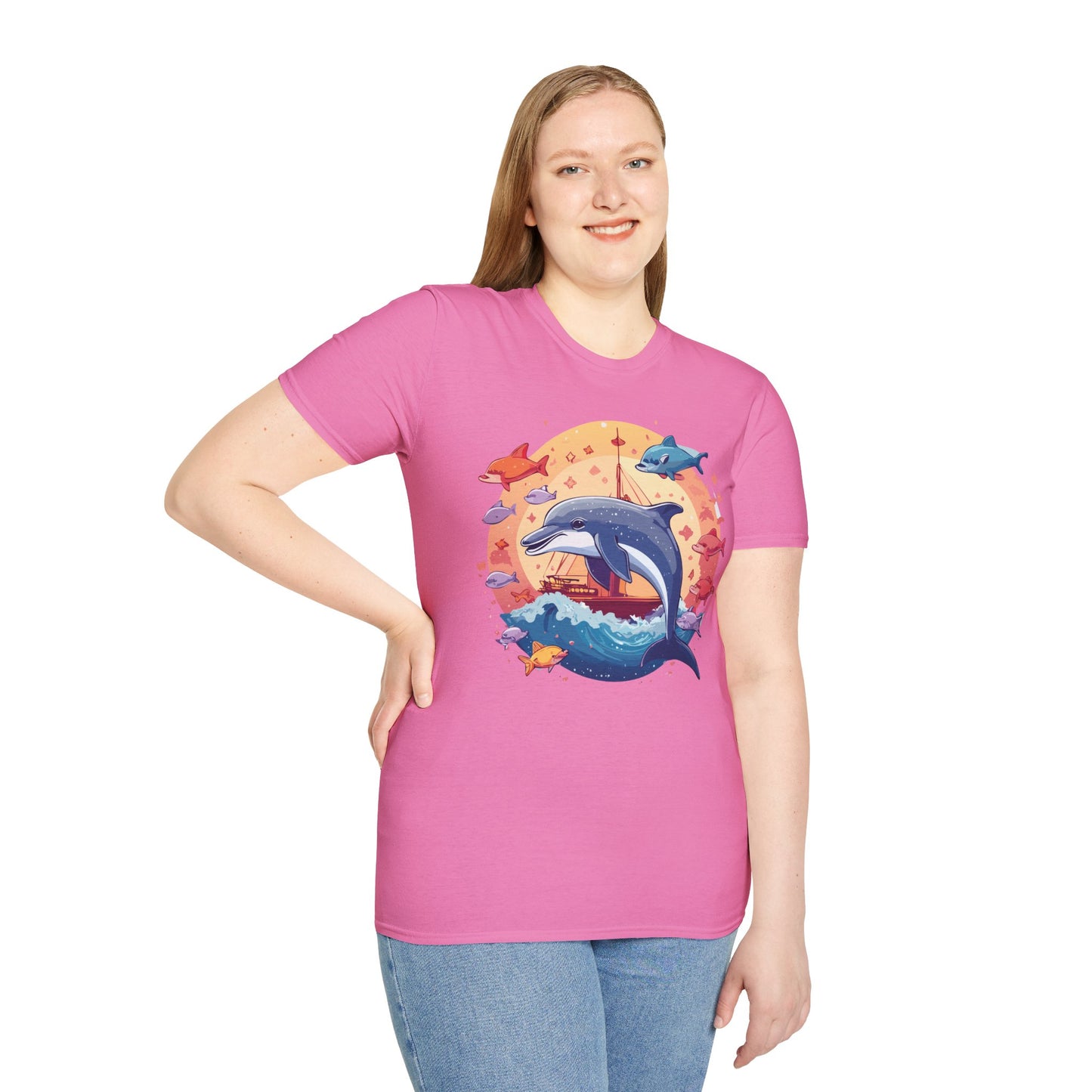 Dolphin Shirts, Shirt with Dolphin, Fish Tee Shirt, Animal Shirt