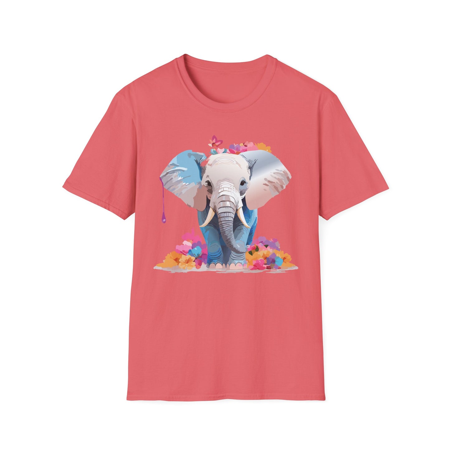 Elephant Shirt, T Shirt with Elephant, Elephant on T Shirt, T Shirt with Animation, Animals Tee Shirt