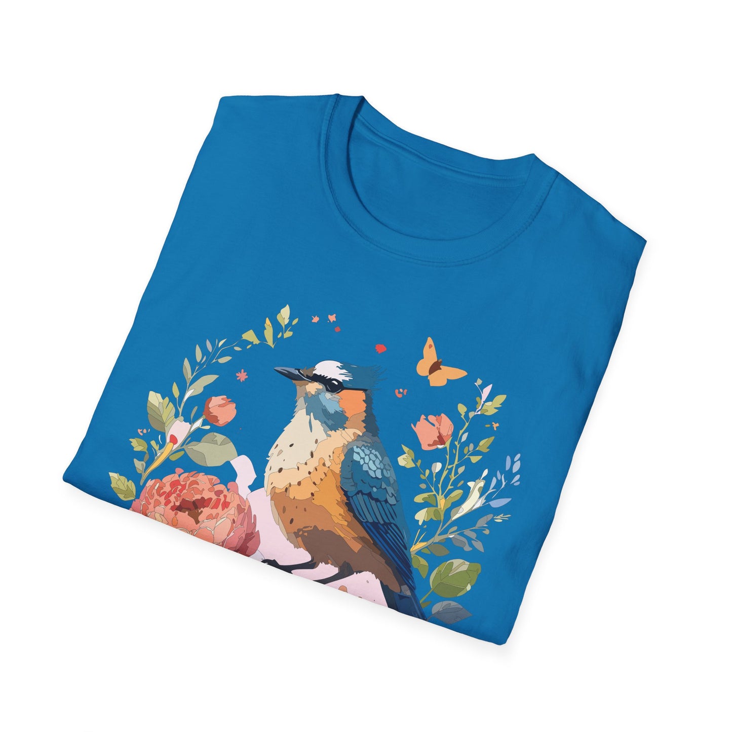 Bird T-Shirt, Floral Bird T Shirt, Shirt with Bird, Shirt with Animal