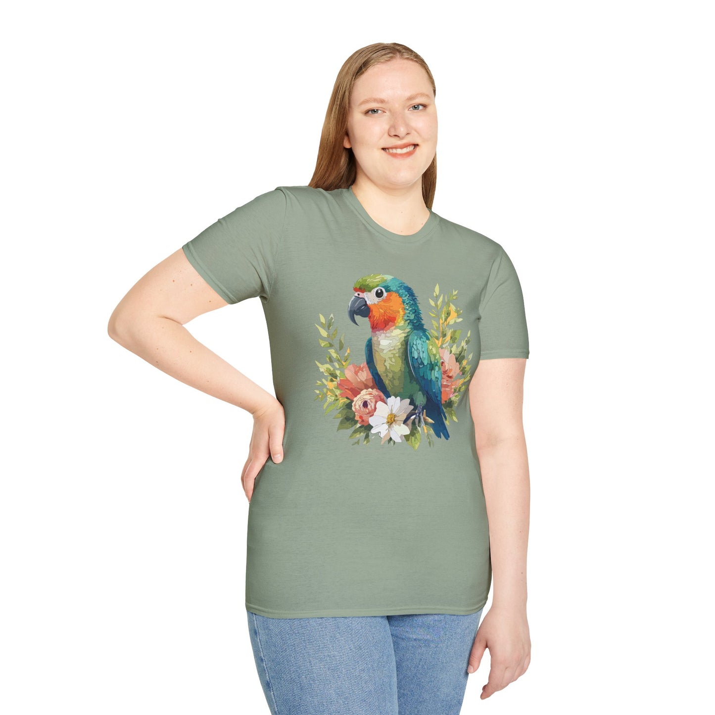 Bird T-Shirt, Floral Bird T Shirt, Shirt with Bird, Shirt with Animal