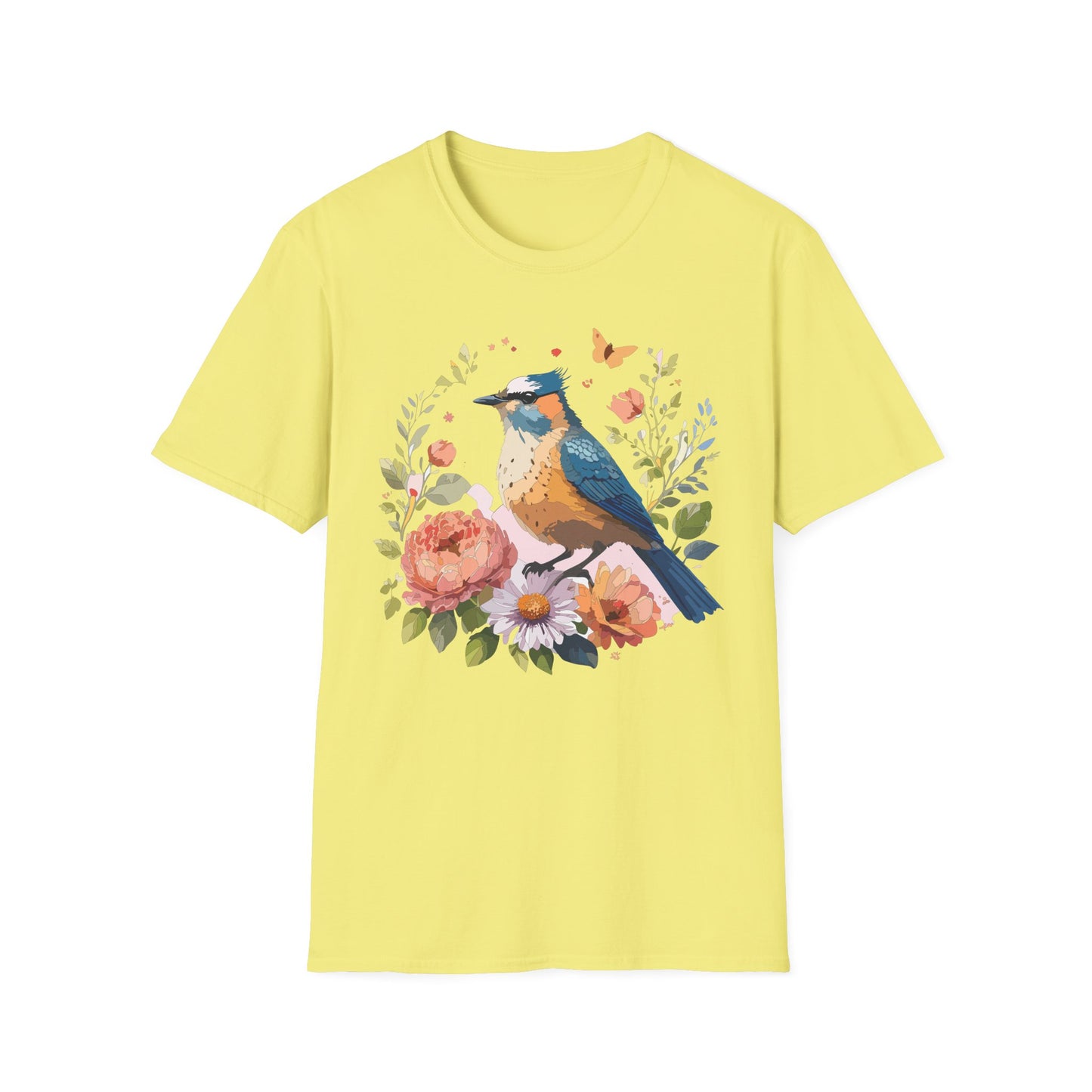 Bird T-Shirt, Floral Bird T Shirt, Shirt with Bird, Shirt with Animal