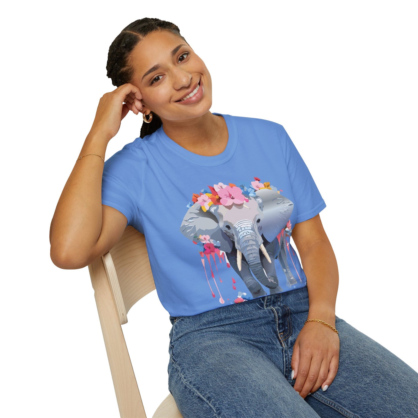 Elephant Shirt, T Shirt with Elephant, Elephant on T Shirt, T Shirt with Animation, Animals Tee Shirt