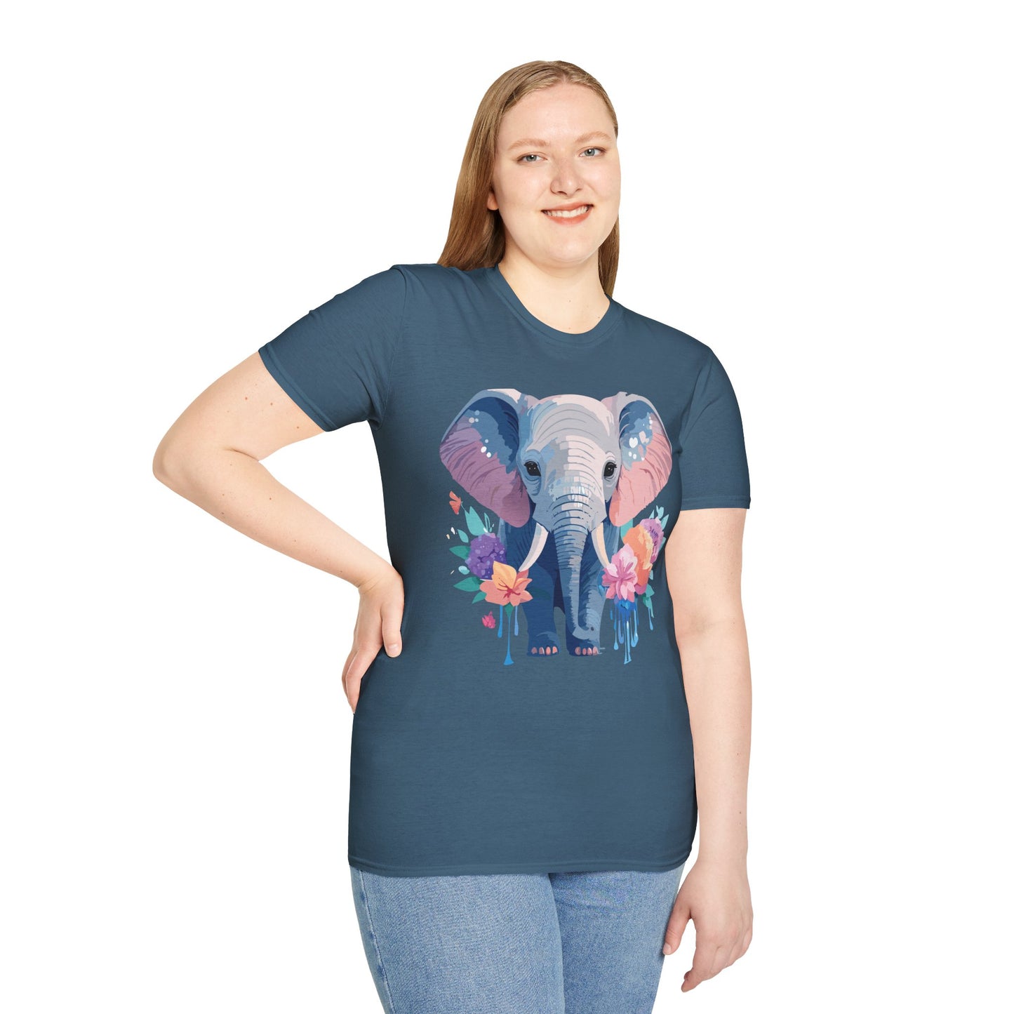 Elephant Shirt, T Shirt with Elephant, Elephant on T Shirt, T Shirt with Animation, Animals Tee Shirt