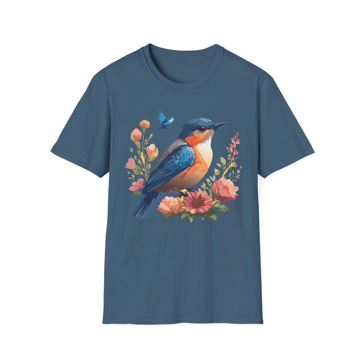 Bird T-Shirt, Floral Bird T Shirt, Shirt with Bird, Shirt with Animal