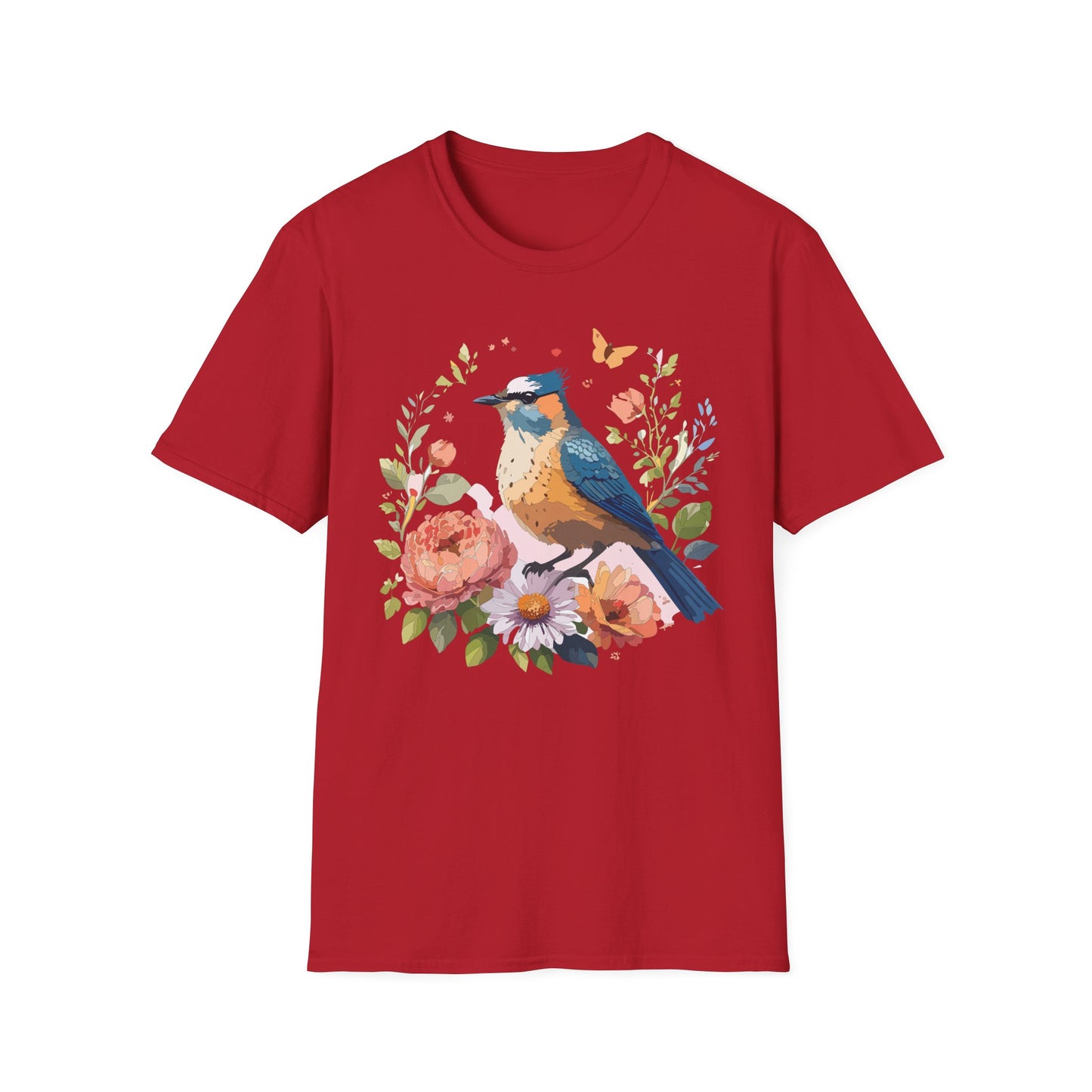 Bird T-Shirt, Floral Bird T Shirt, Shirt with Bird, Shirt with Animal