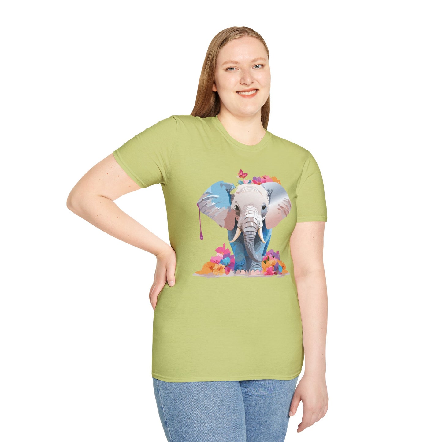 Elephant Shirt, T Shirt with Elephant, Elephant on T Shirt, T Shirt with Animation, Animals Tee Shirt