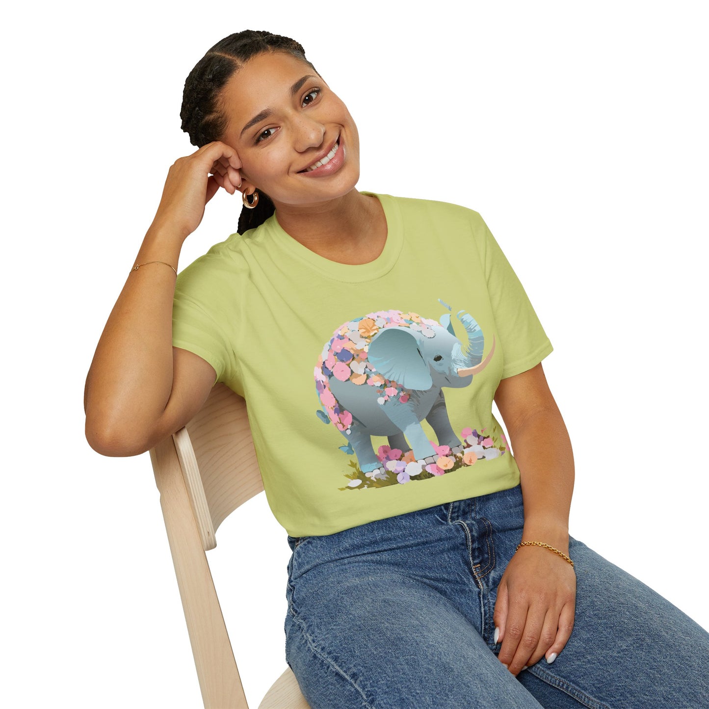 Elephant Shirt, T Shirt with Elephant, Elephant on T Shirt, T Shirt with Animation, Animals Tee Shirt