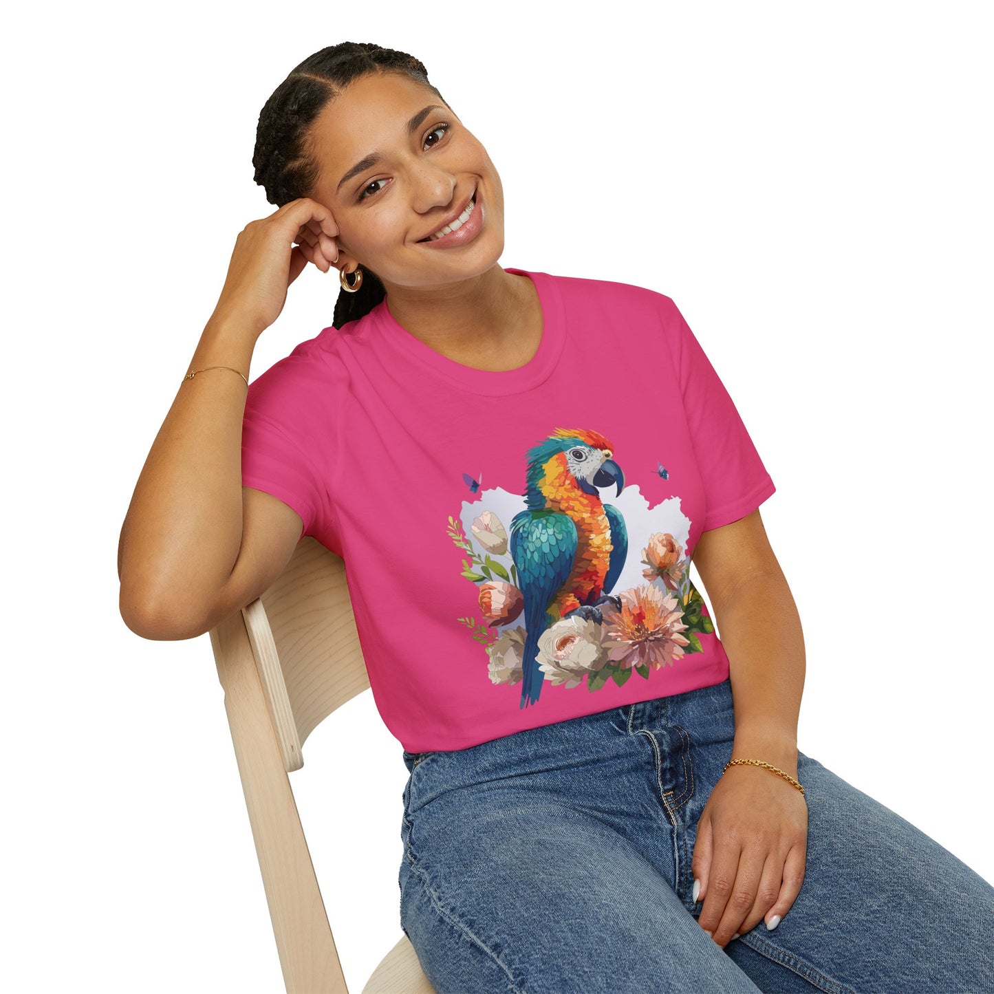 Bird T-Shirt, Floral Bird T Shirt, Shirt with Bird, Shirt with Animal