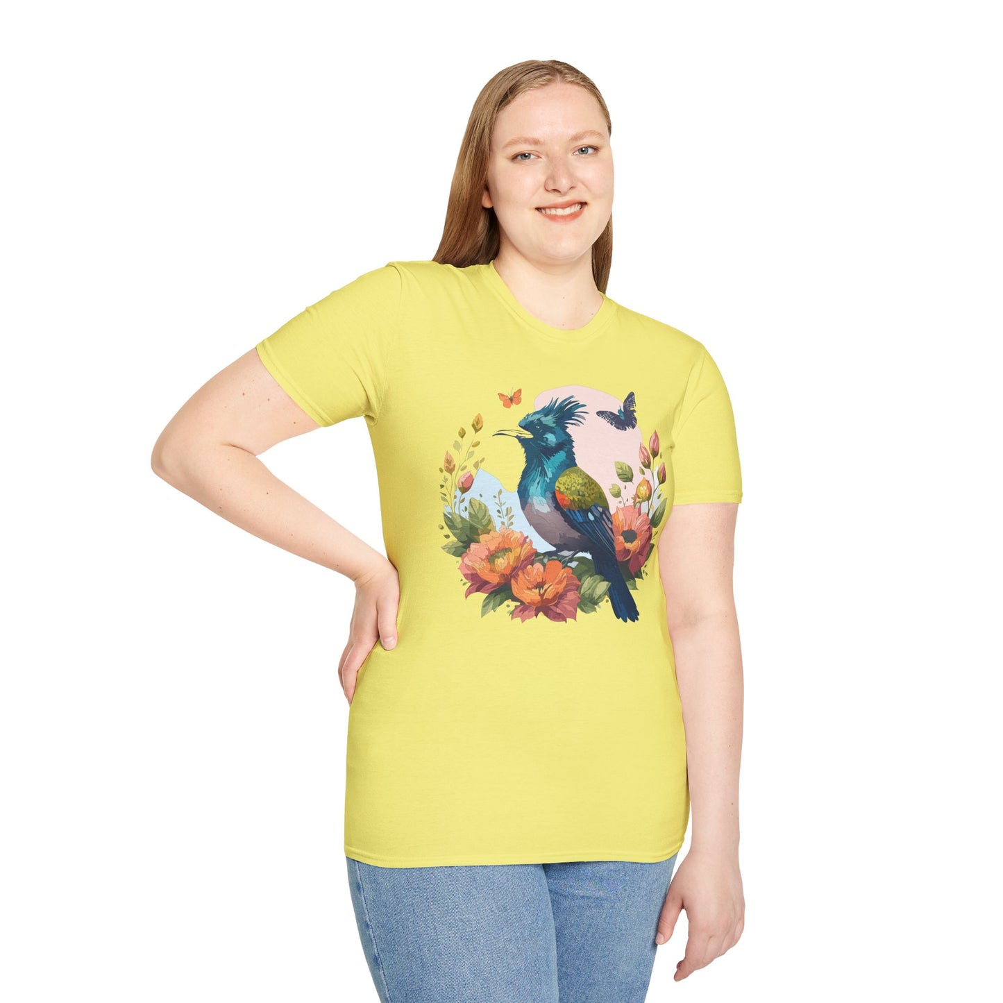 Bird T-Shirt, Floral Bird T Shirt, Shirt with Bird, Shirt with Animal