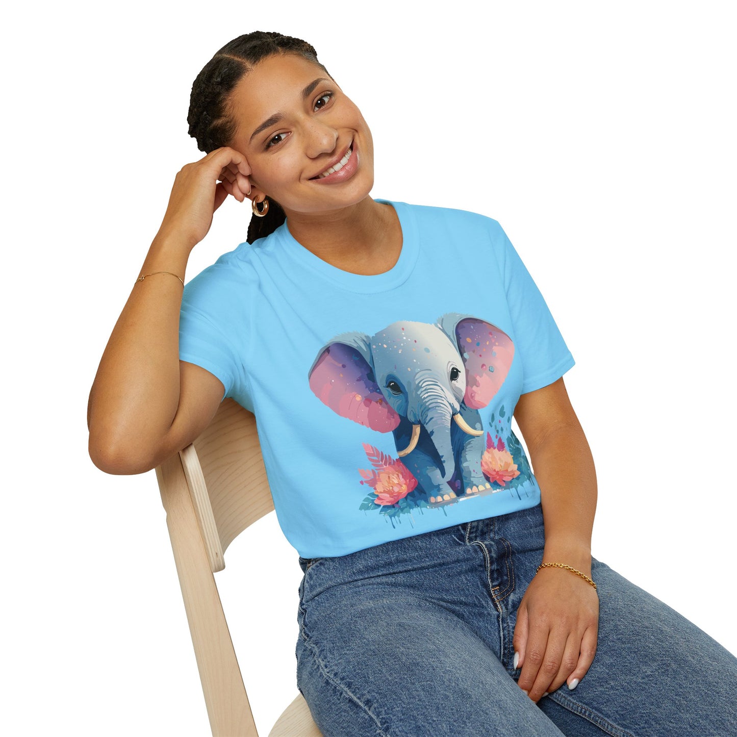 Elephant Shirt, T Shirt with Elephant, Elephant on T Shirt, T Shirt with Animation, Animals Tee Shirt