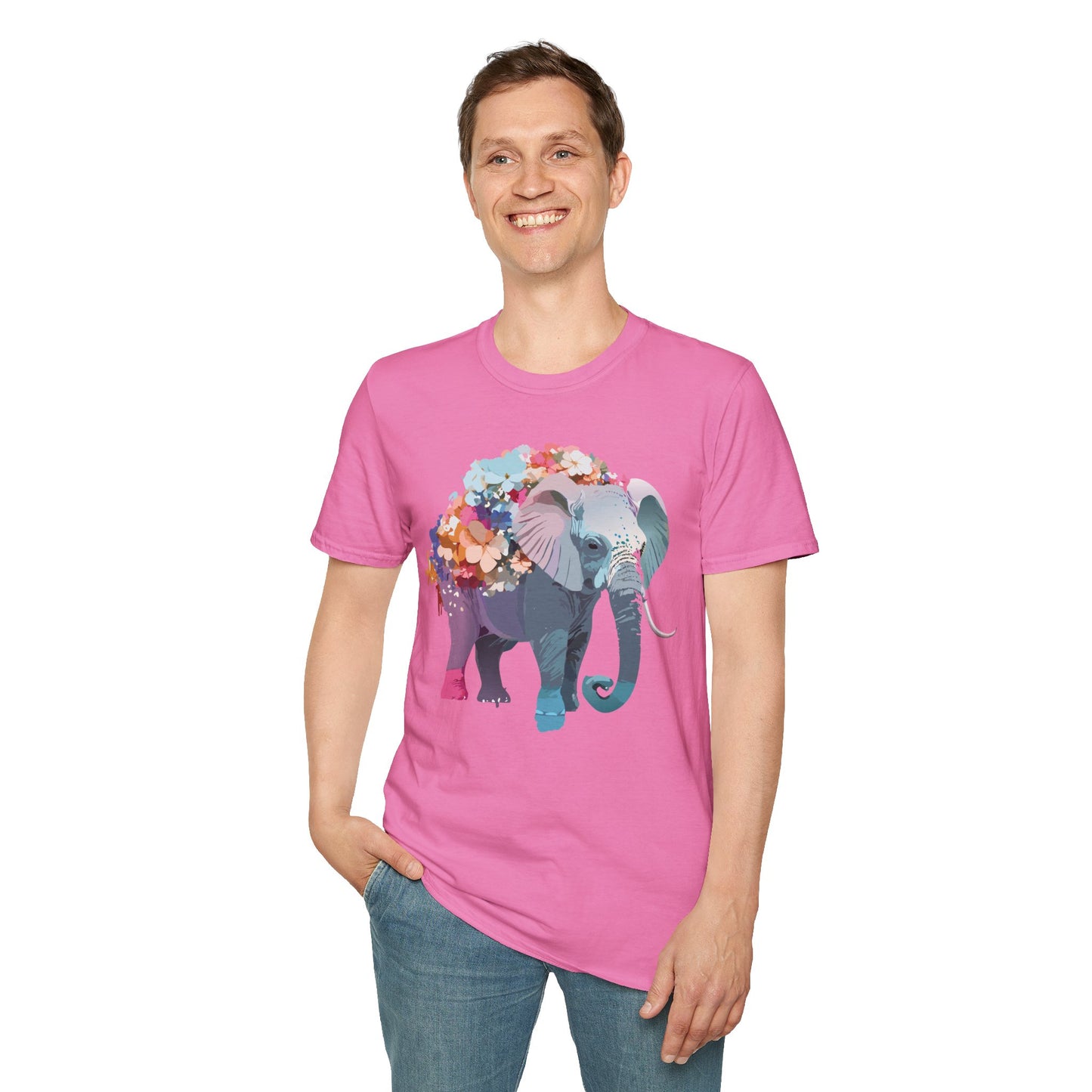 Elephant Shirt, T Shirt with Elephant, Elephant on T Shirt, T Shirt with Animation, Animals Tee Shirt