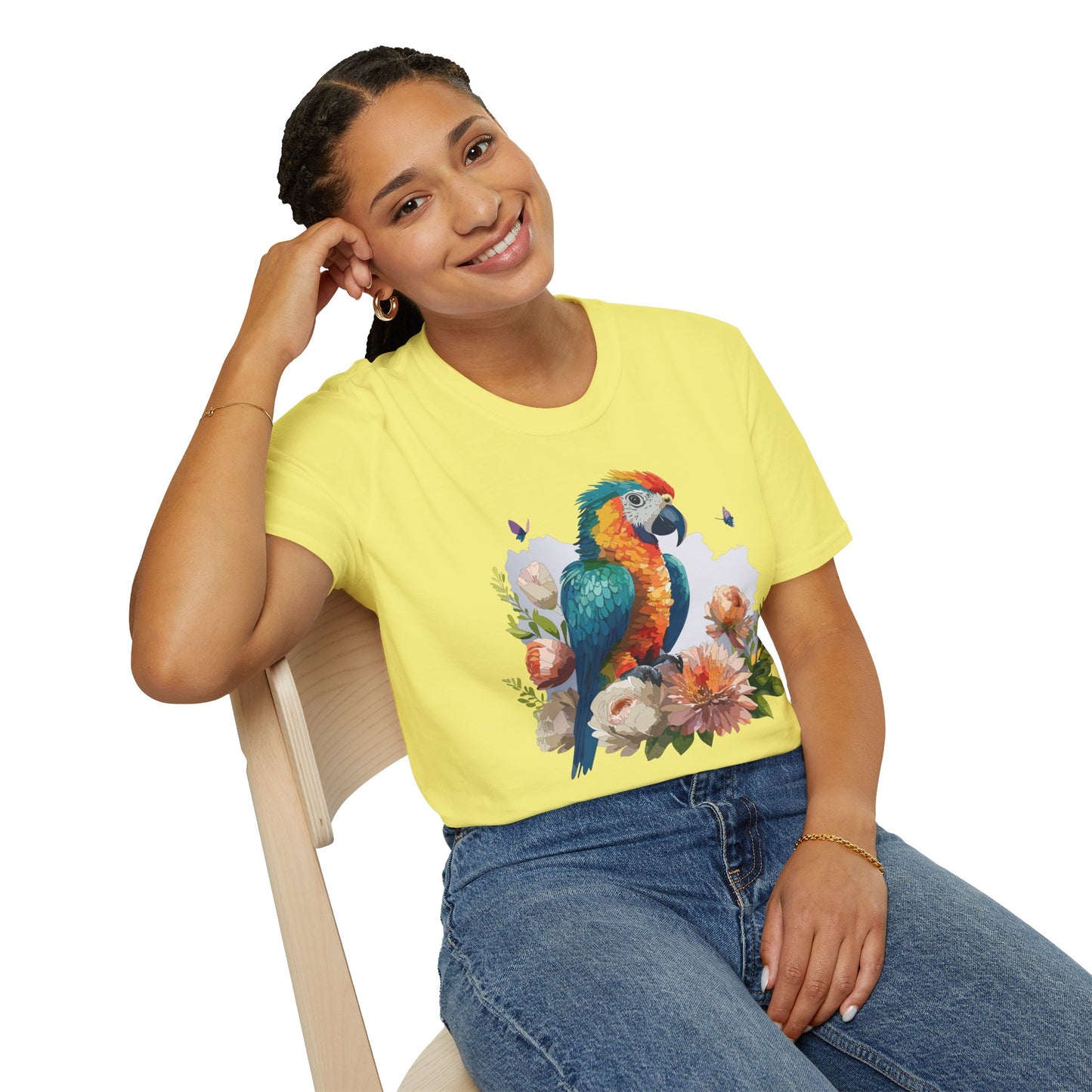 Bird T-Shirt, Floral Bird T Shirt, Shirt with Bird, Shirt with Animal