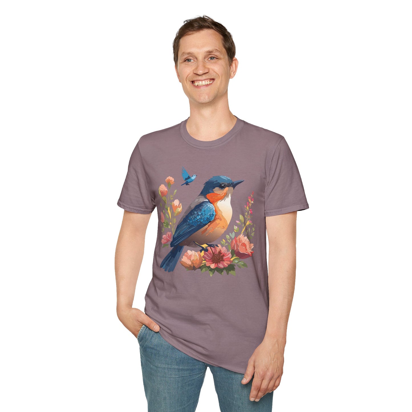 Bird T-Shirt, Floral Bird T Shirt, Shirt with Bird, Shirt with Animal