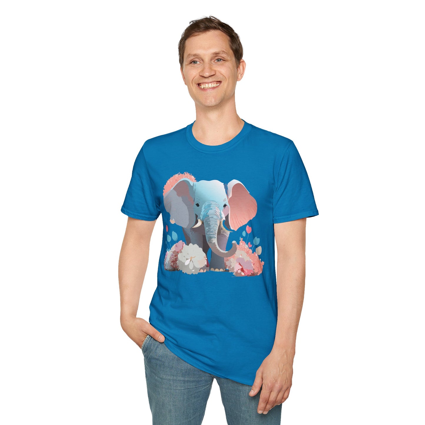 Elephant Shirt, T Shirt with Elephant, Elephant on T Shirt, T Shirt with Animation, Animals Tee Shirt