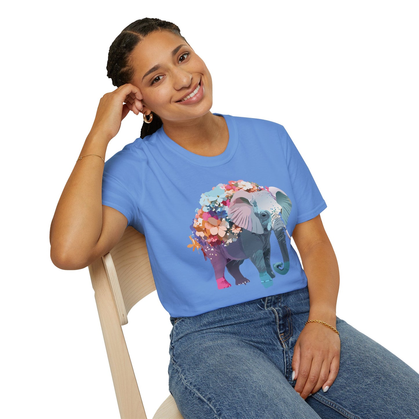 Elephant Shirt, T Shirt with Elephant, Elephant on T Shirt, T Shirt with Animation, Animals Tee Shirt