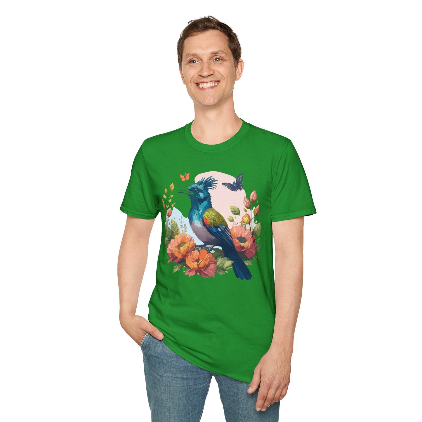 Bird T-Shirt, Floral Bird T Shirt, Shirt with Bird, Shirt with Animal