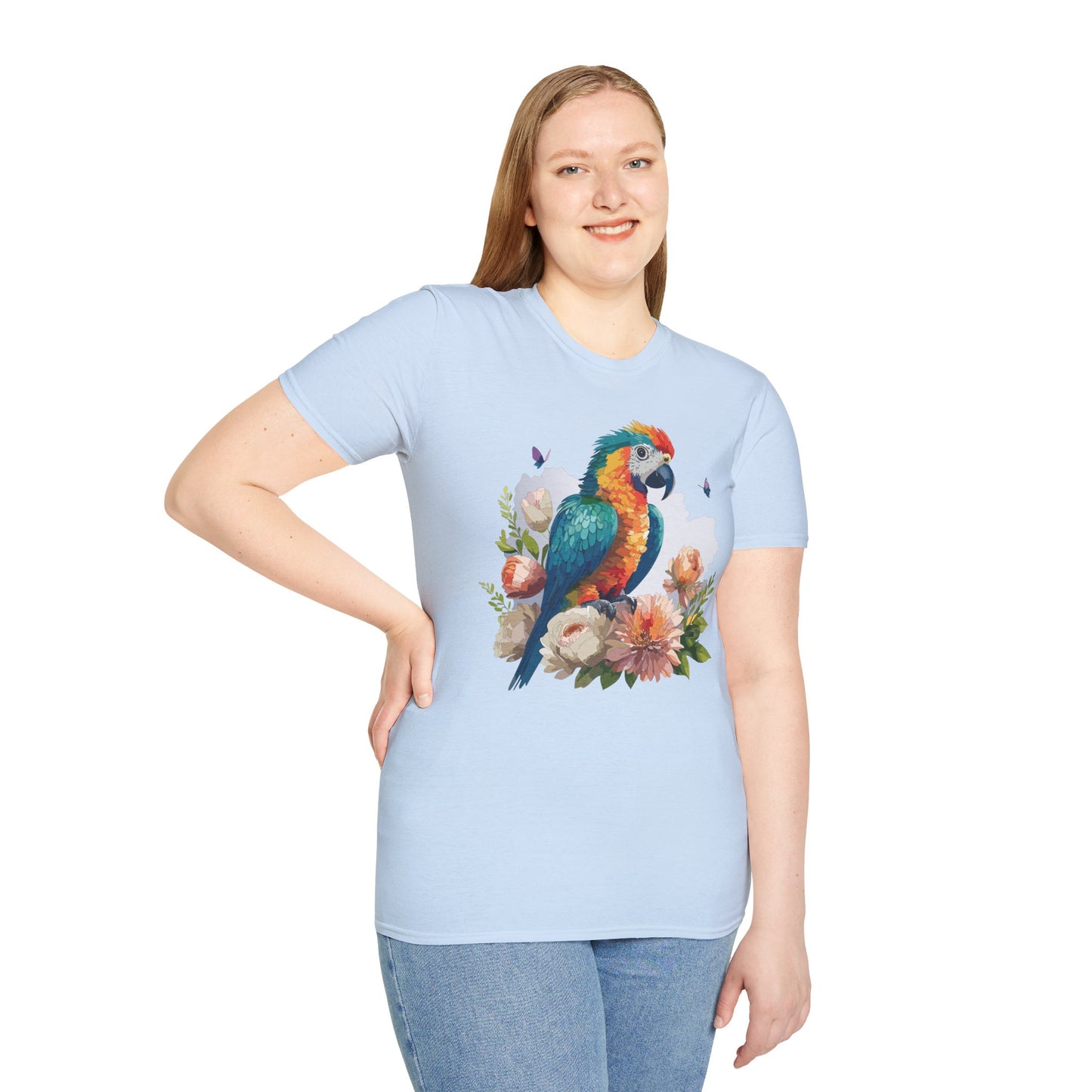 Bird T-Shirt, Floral Bird T Shirt, Shirt with Bird, Shirt with Animal