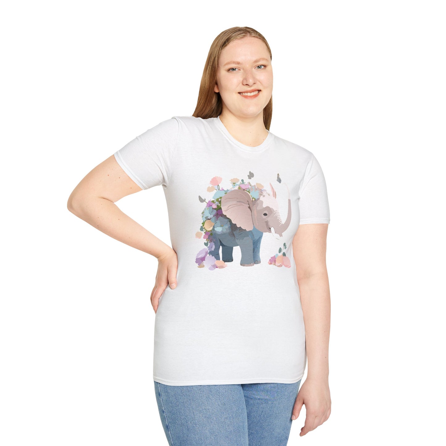 Elephant Shirt, T Shirt with Elephant, Elephant on T Shirt, T Shirt with Animation, Animals Tee Shirt