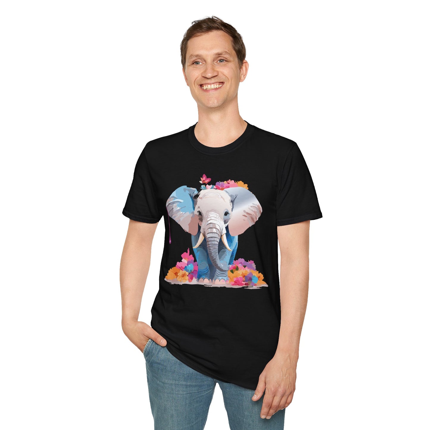 Elephant Shirt, T Shirt with Elephant, Elephant on T Shirt, T Shirt with Animation, Animals Tee Shirt
