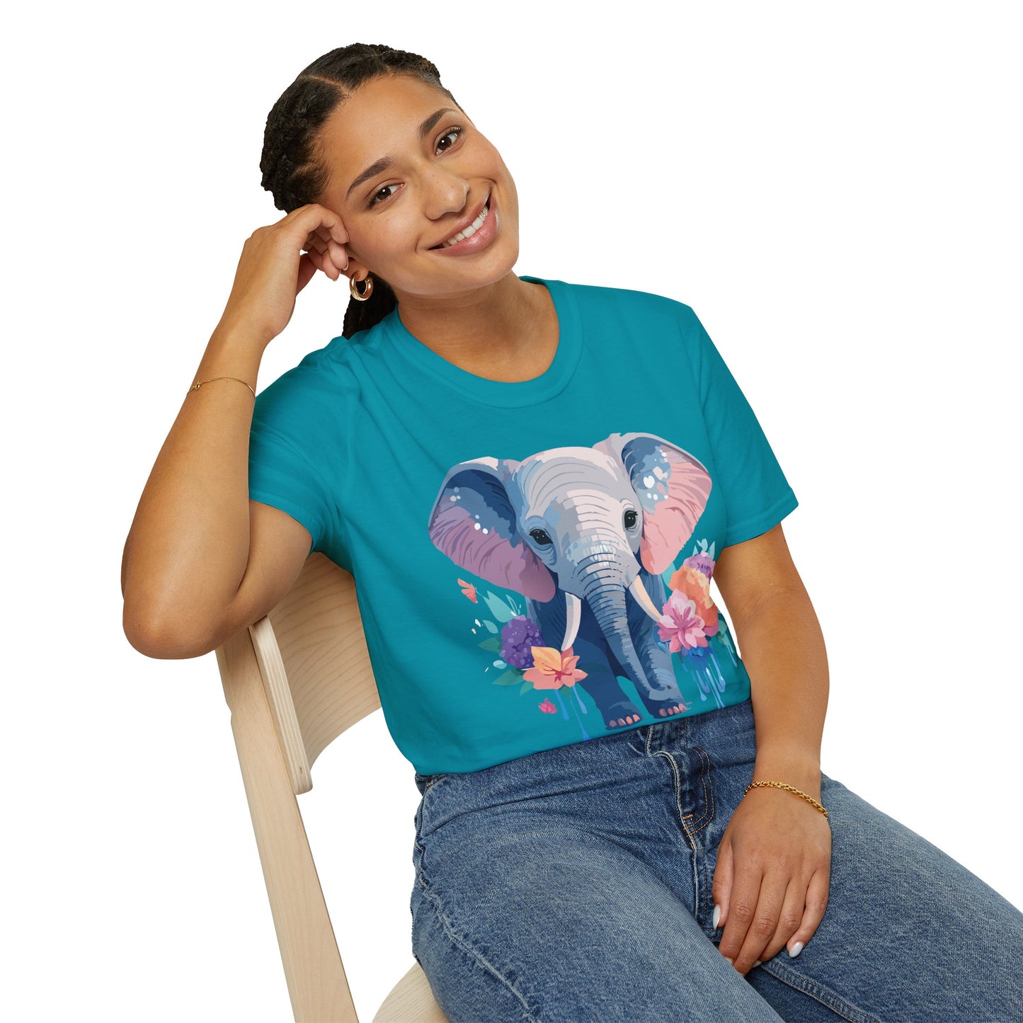 Elephant Shirt, T Shirt with Elephant, Elephant on T Shirt, T Shirt with Animation, Animals Tee Shirt