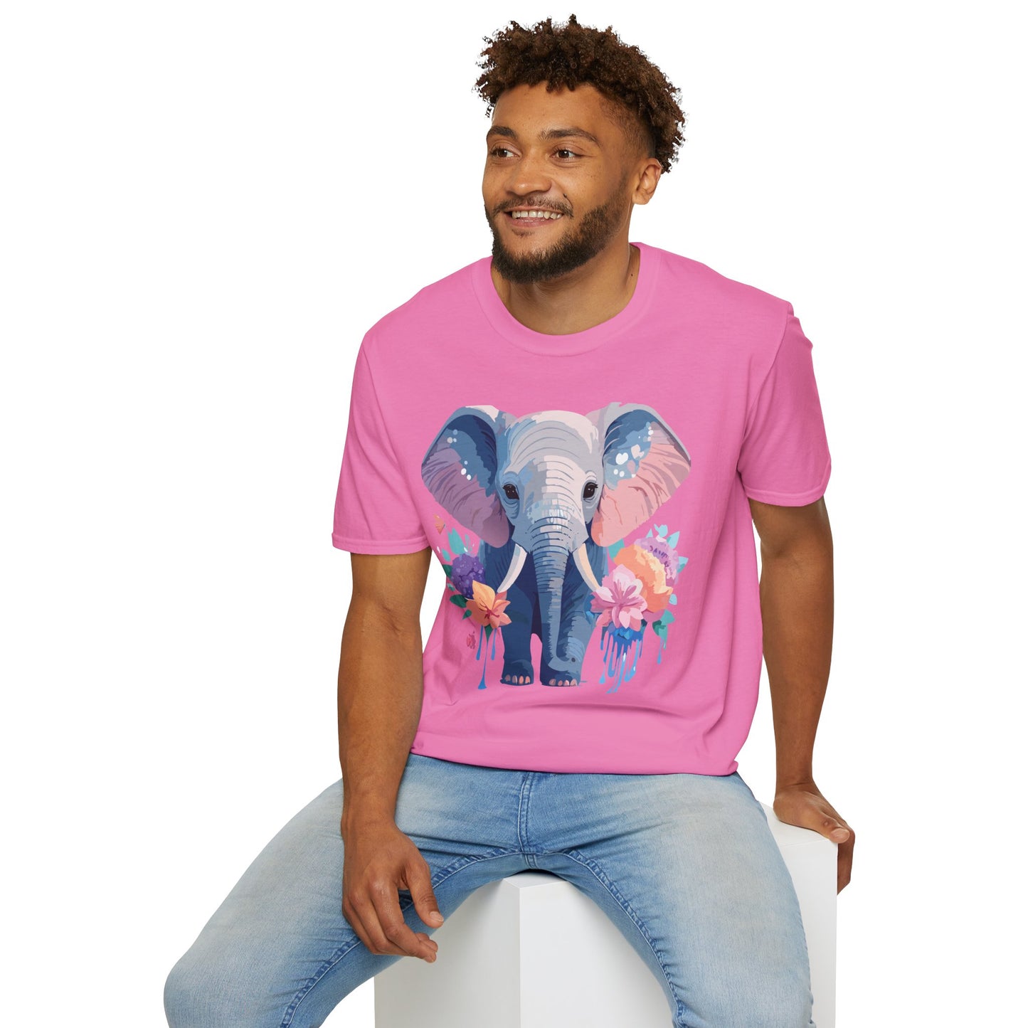 Elephant Shirt, T Shirt with Elephant, Elephant on T Shirt, T Shirt with Animation, Animals Tee Shirt