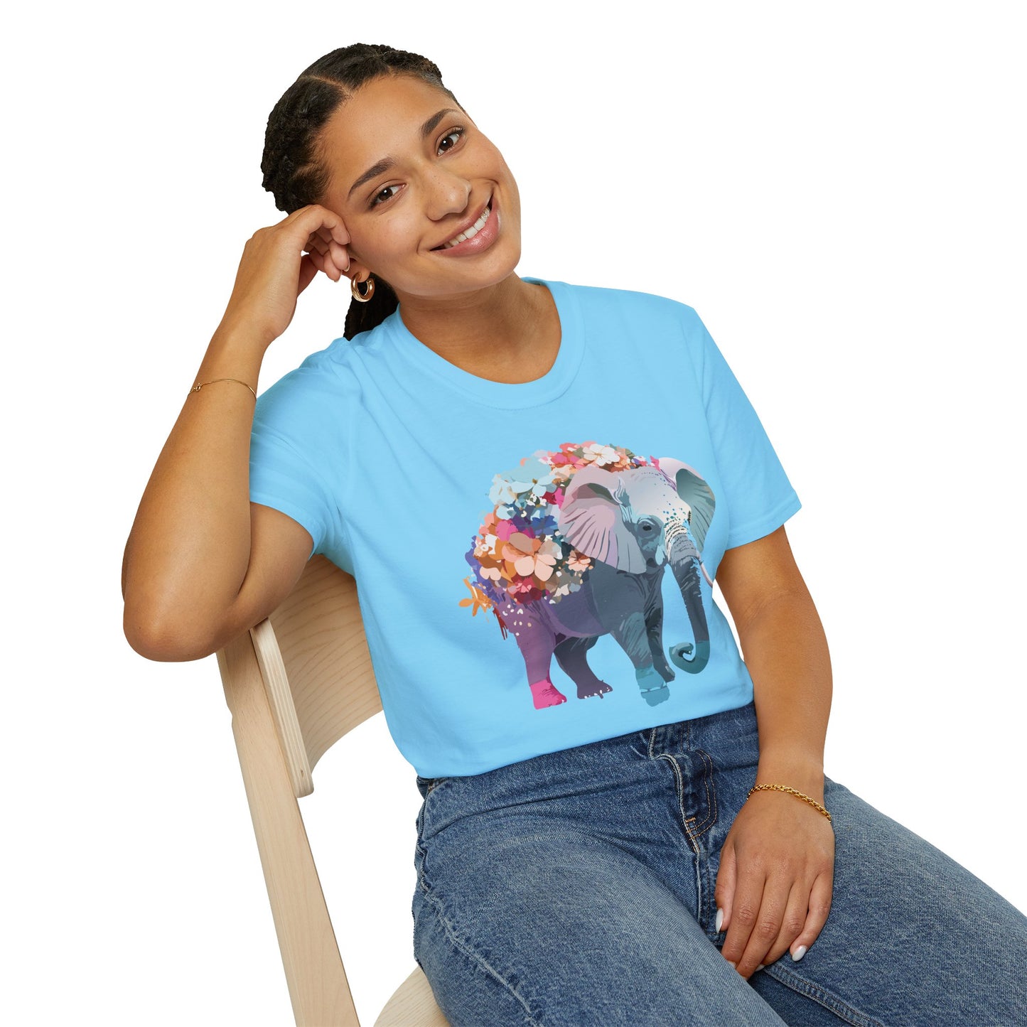 Elephant Shirt, T Shirt with Elephant, Elephant on T Shirt, T Shirt with Animation, Animals Tee Shirt