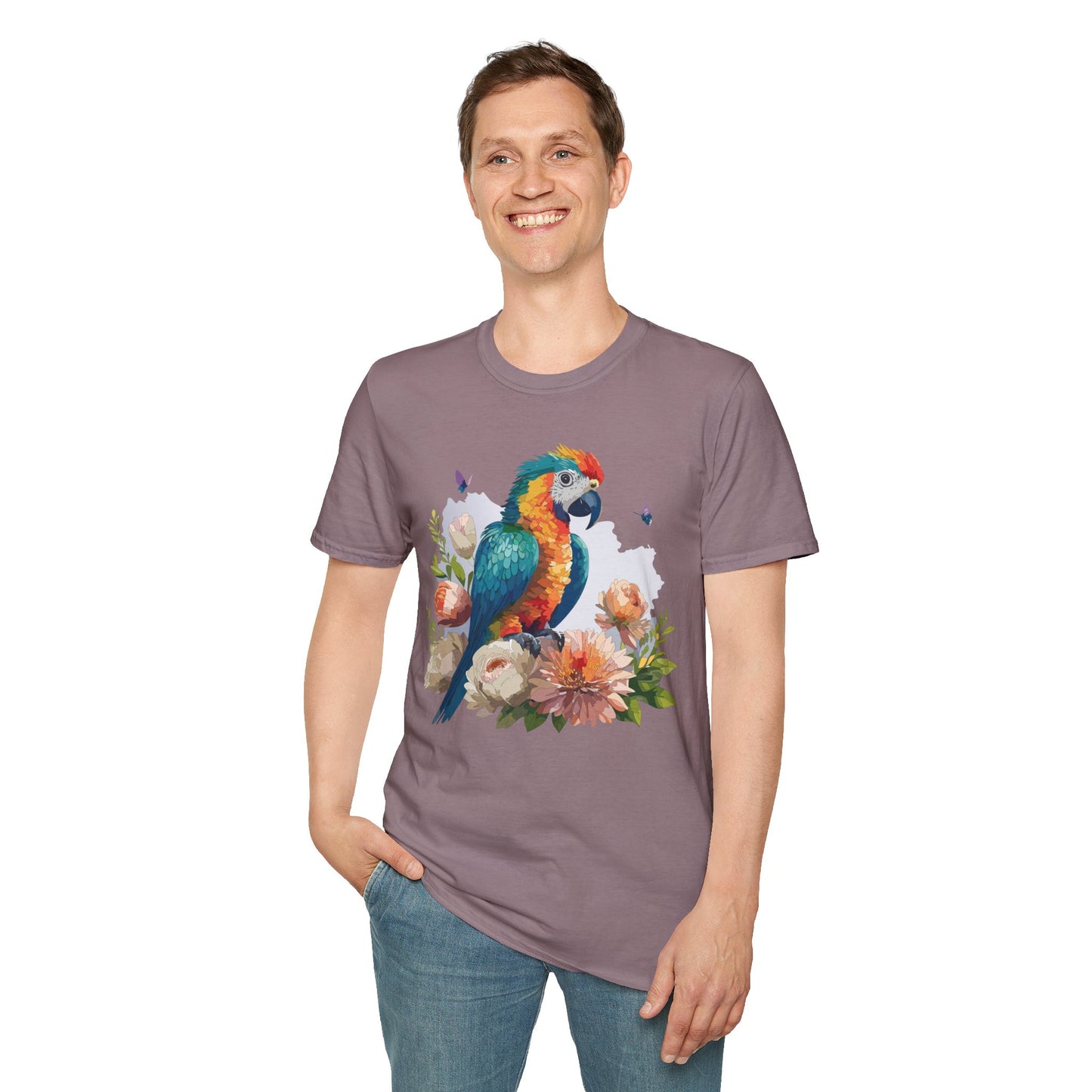 Bird T-Shirt, Floral Bird T Shirt, Shirt with Bird, Shirt with Animal